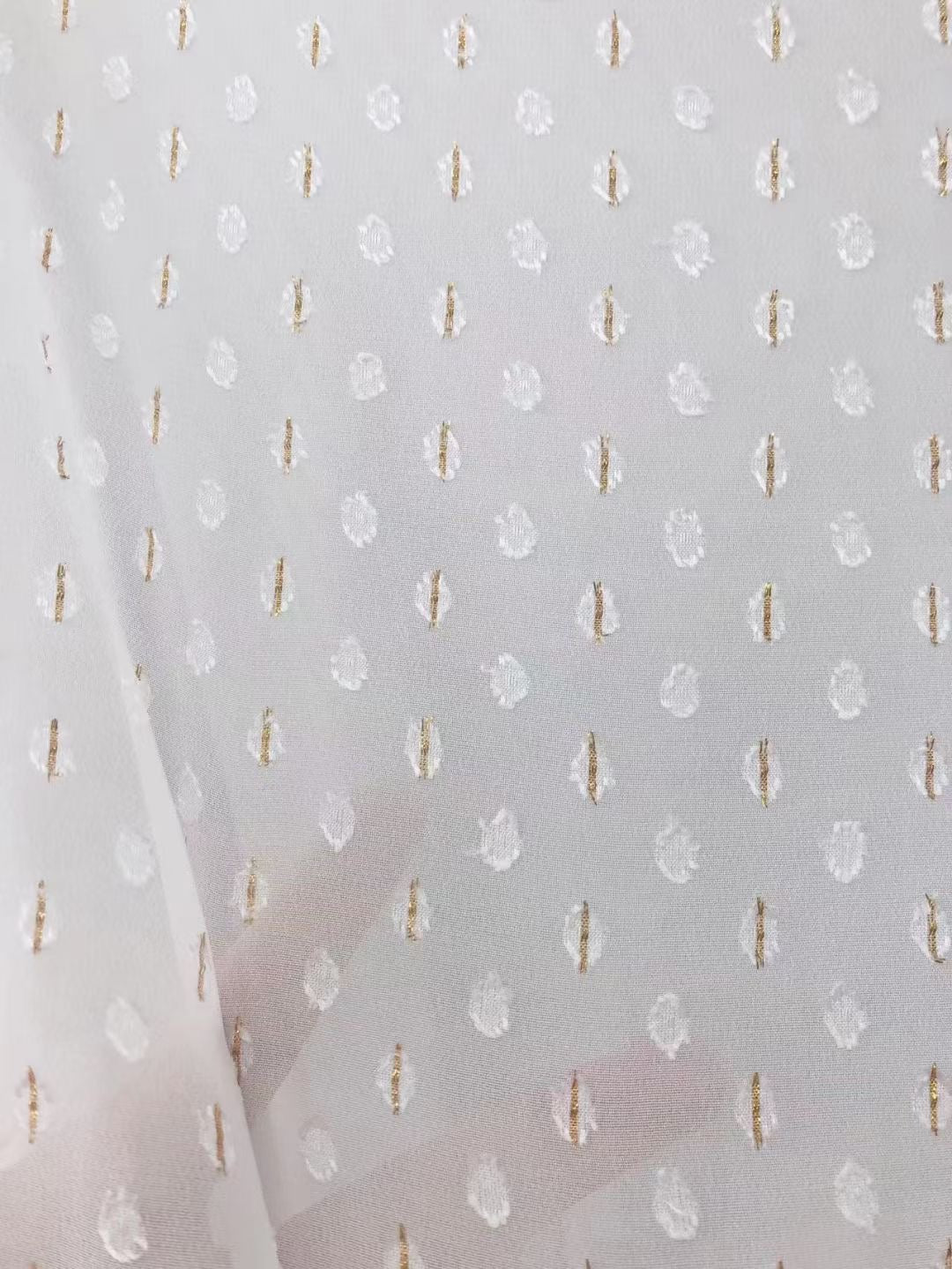 100% Polyester Base Fabric For Printing--With Metallic Jacquard - Natasha Fabric