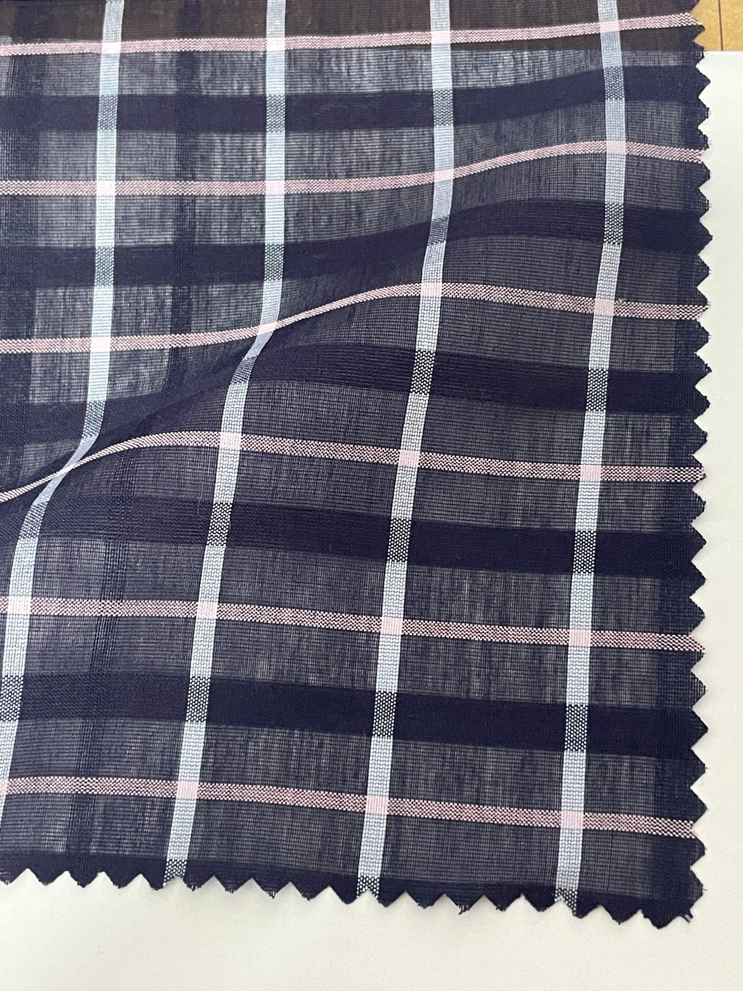 Silk Cotton Blended Check/Plaid Fabric - Natasha Fabric