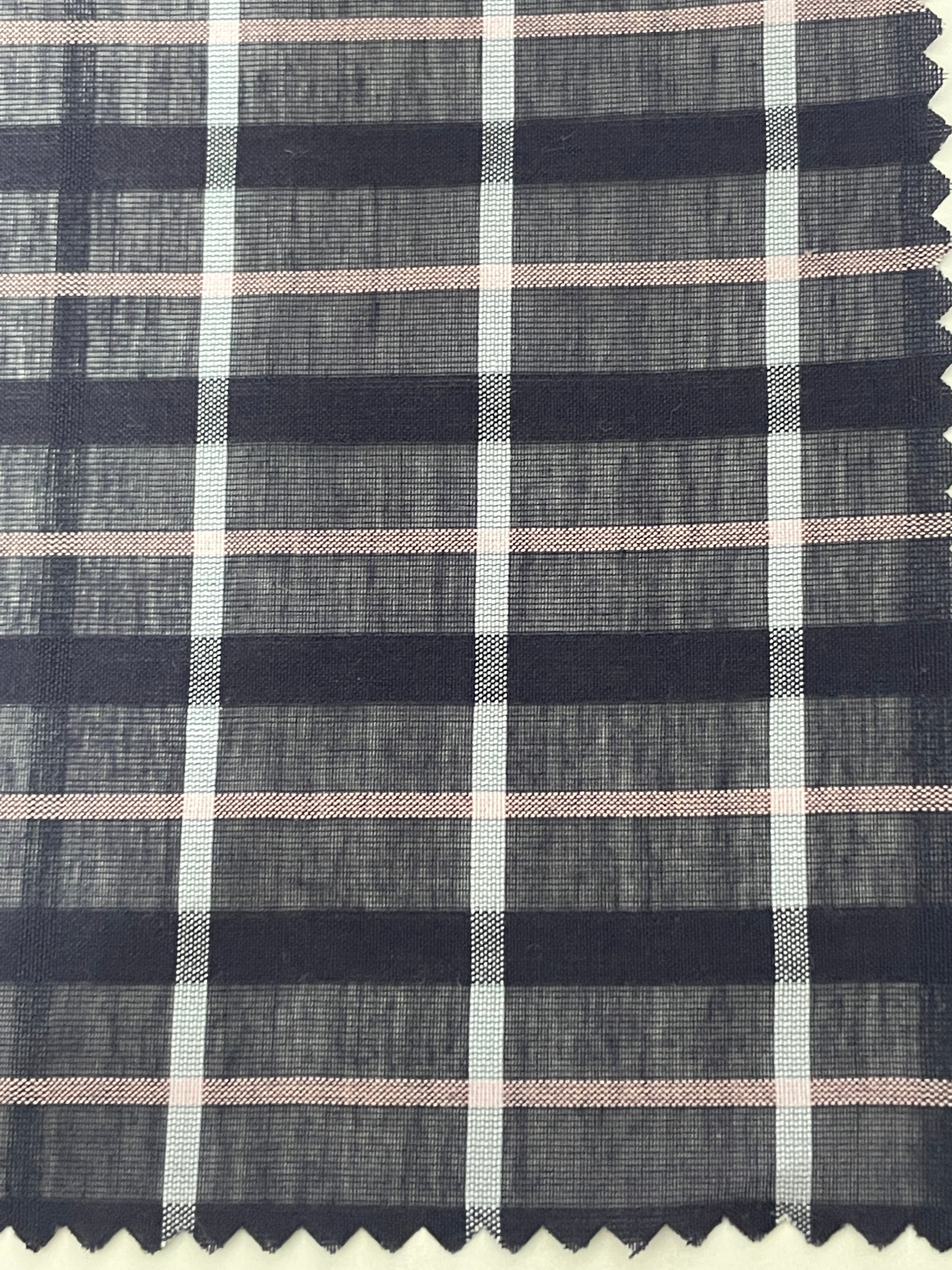 Silk Cotton Blended Check/Plaid Fabric - Natasha Fabric