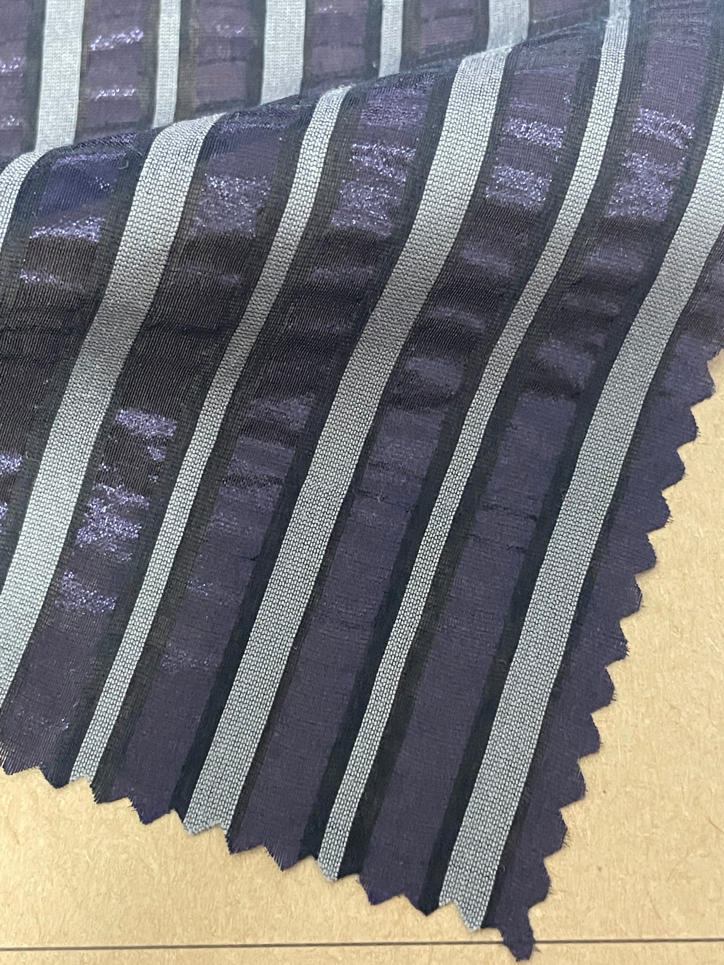 Silk Cotton Poly Blended Stripes Fabric - Natasha Fabric