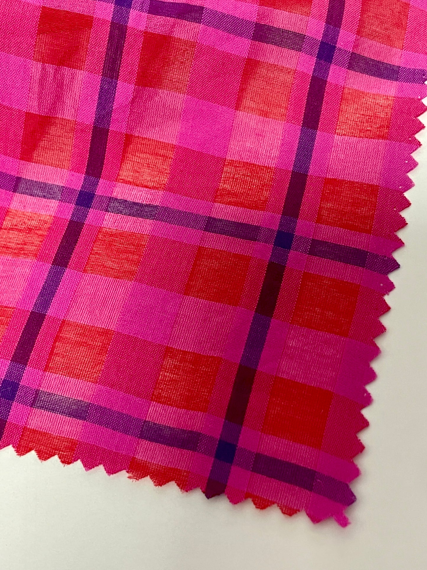 Silk Cotton Blended Check/Plaid Fabric - Natasha Fabric