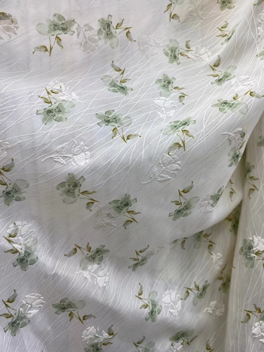 Embroidery Polyester Ditsy Print Fabric - Natasha Fabric