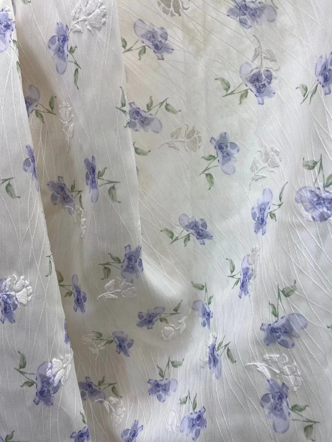 Embroidery Polyester Ditsy Print Fabric - Natasha Fabric