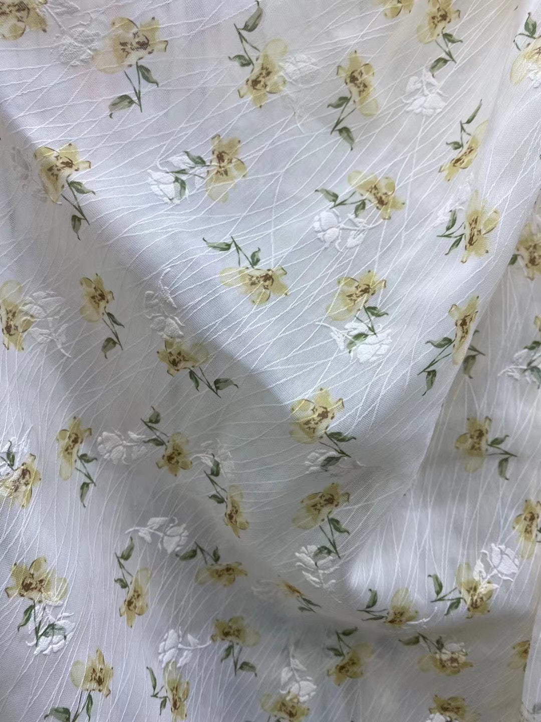Embroidery Polyester Ditsy Print Fabric - Natasha Fabric
