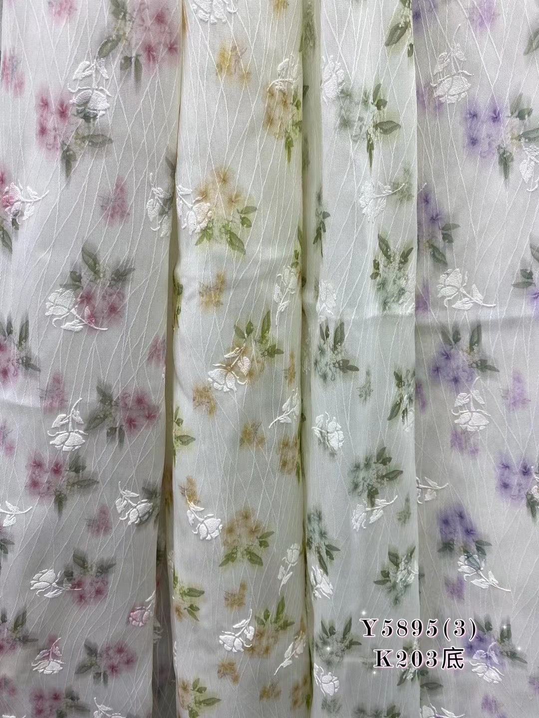 Embroidery Polyester Ditsy Print Fabric - Natasha Fabric