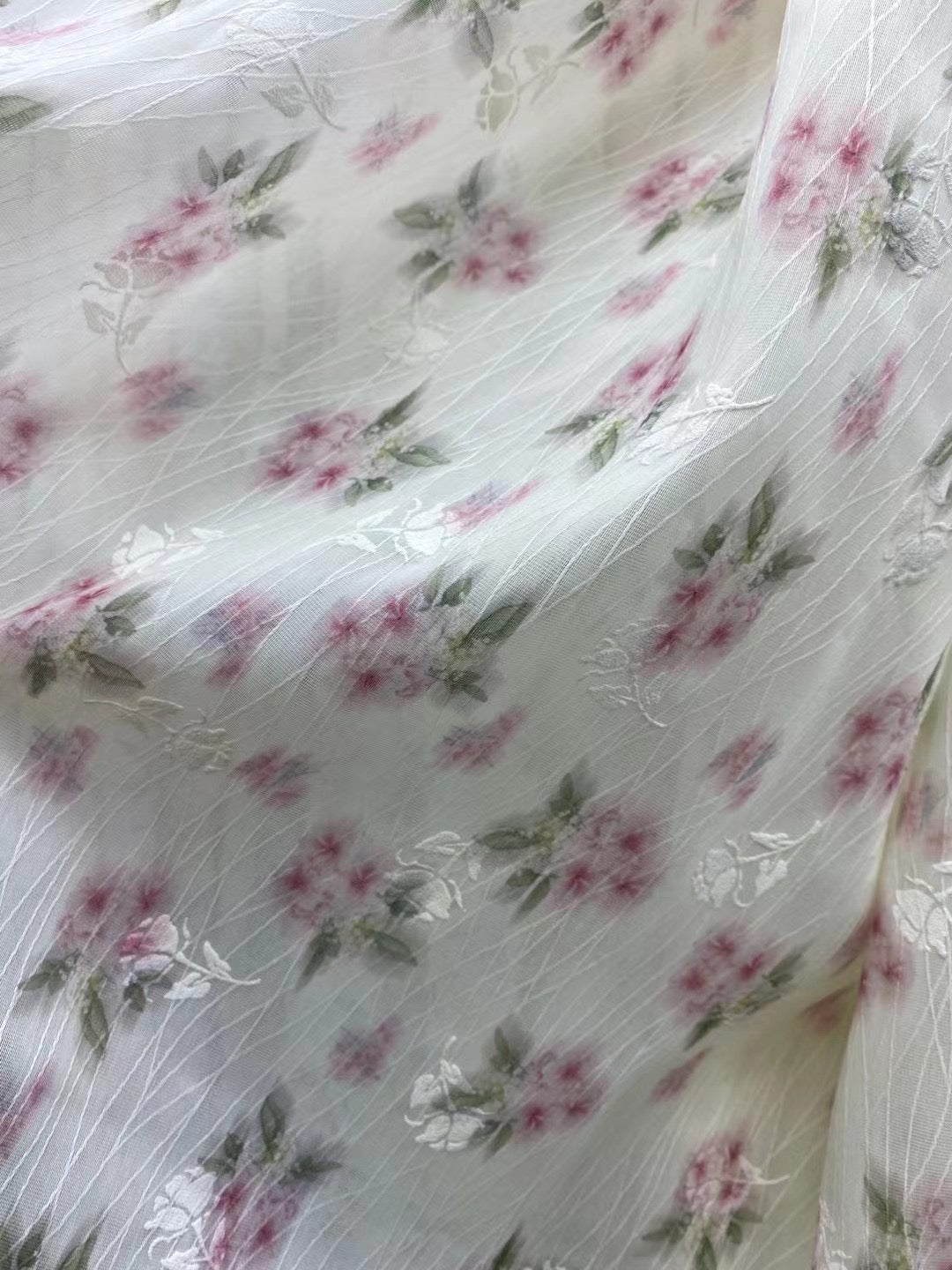 Embroidery Polyester Ditsy Print Fabric - Natasha Fabric