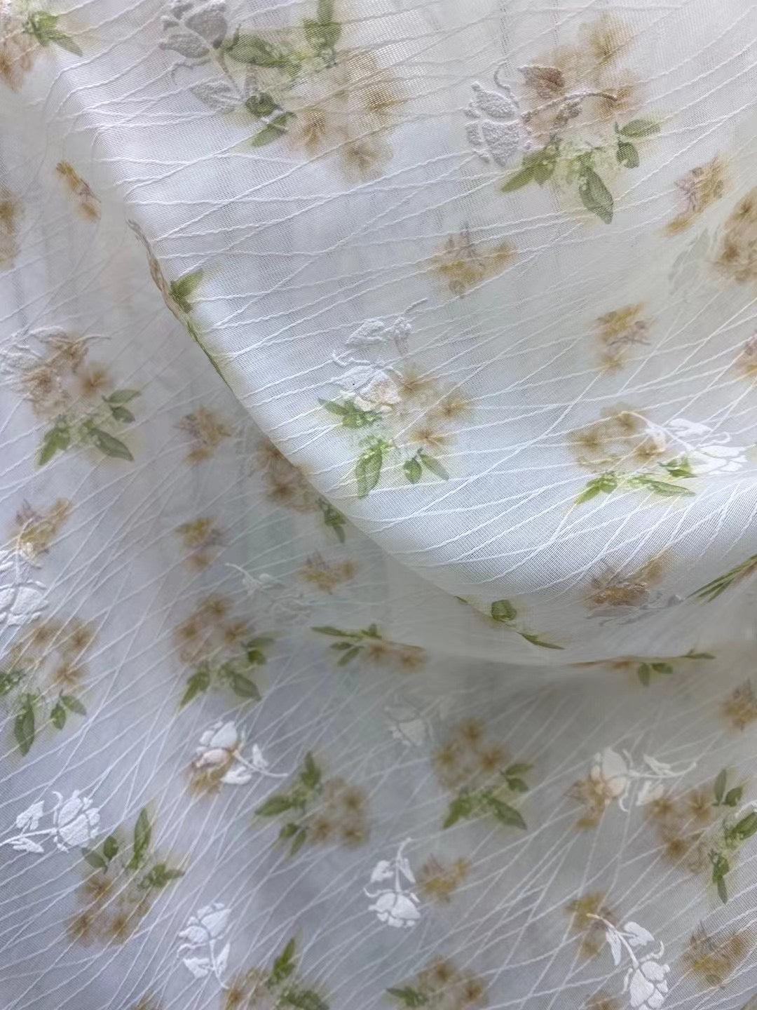 Embroidery Polyester Ditsy Print Fabric - Natasha Fabric