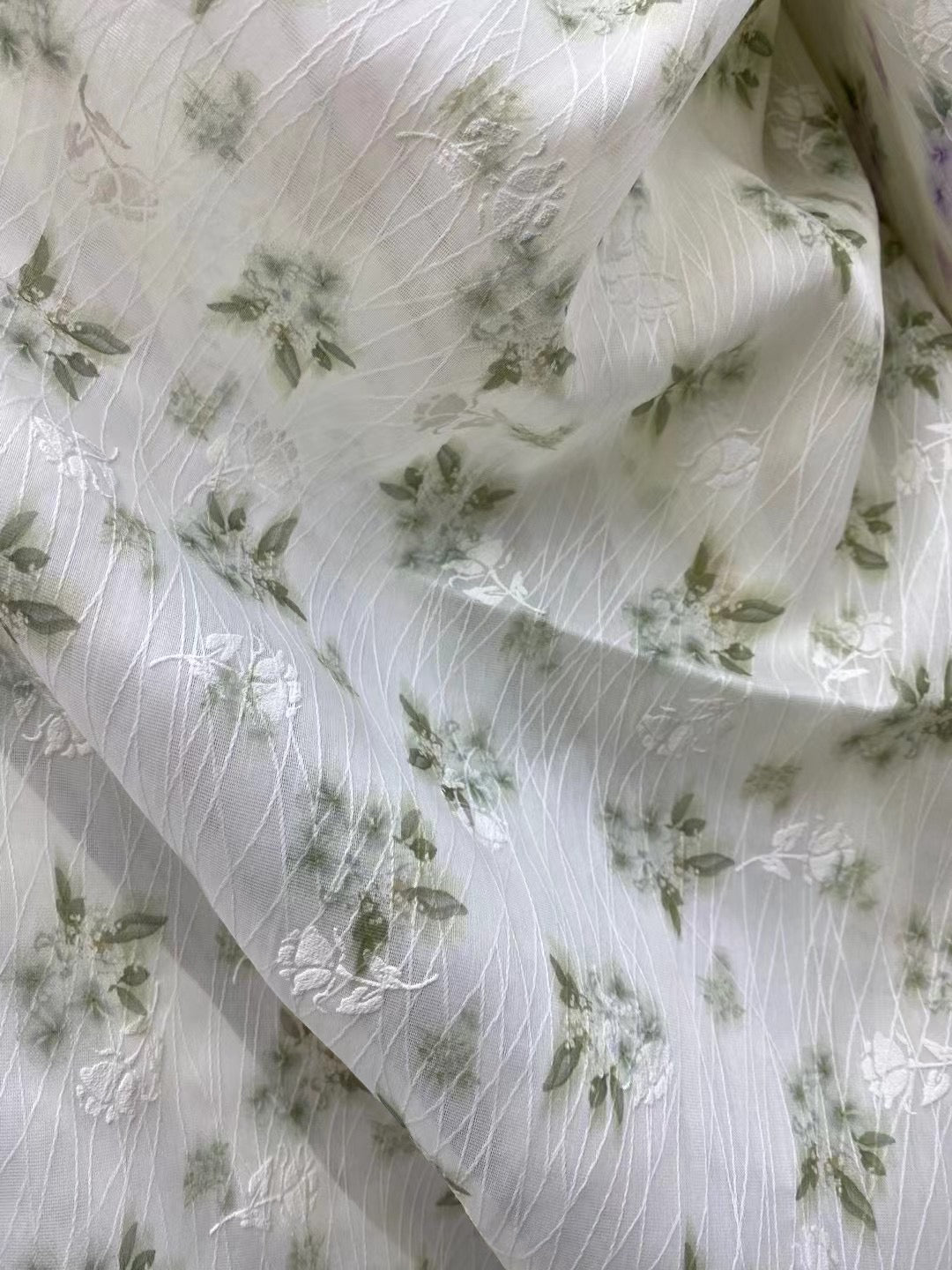 Embroidery Polyester Ditsy Print Fabric - Natasha Fabric