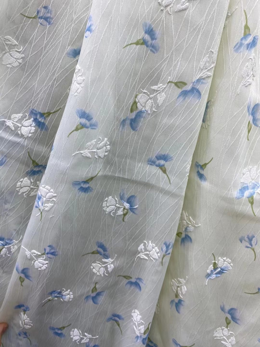 Embroidery Polyester Ditsy Print Fabric - Natasha Fabric