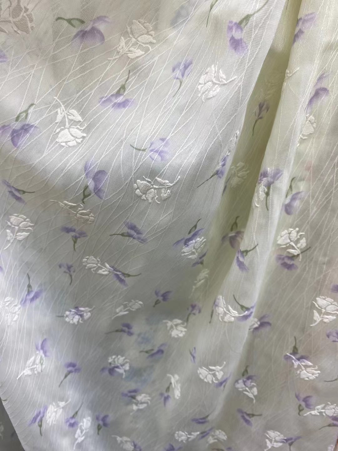 Embroidery Polyester Ditsy Print Fabric - Natasha Fabric