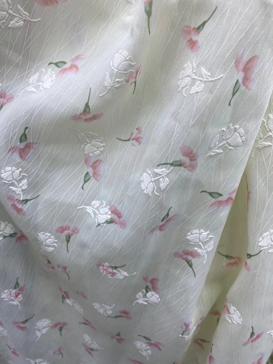 Embroidery Polyester Ditsy Print Fabric - Natasha Fabric