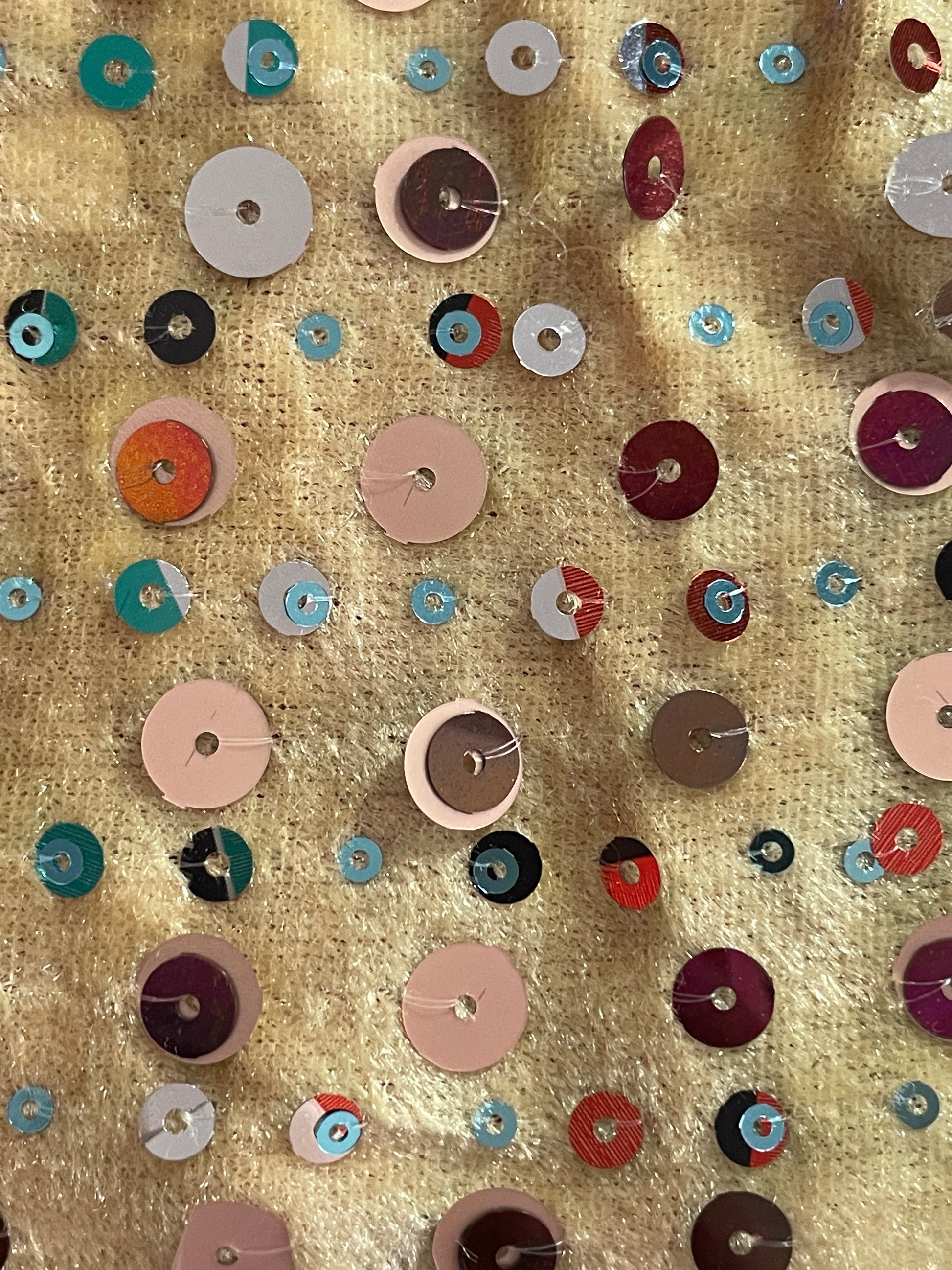 Velvet Base Knit Sequins Fabric For Dress - Natasha Fabric