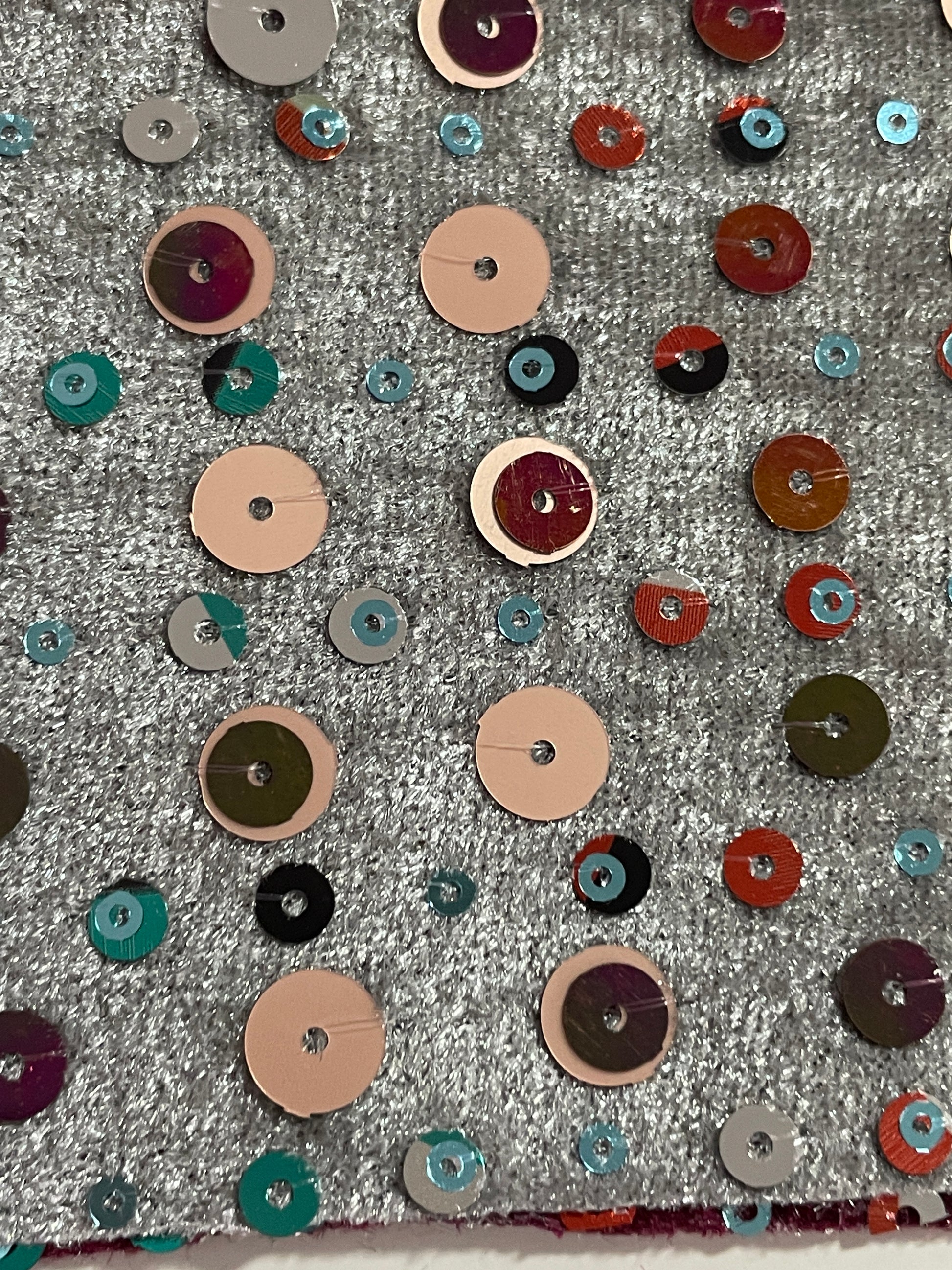 Velvet Base Knit Sequins Fabric For Dress - Natasha Fabric