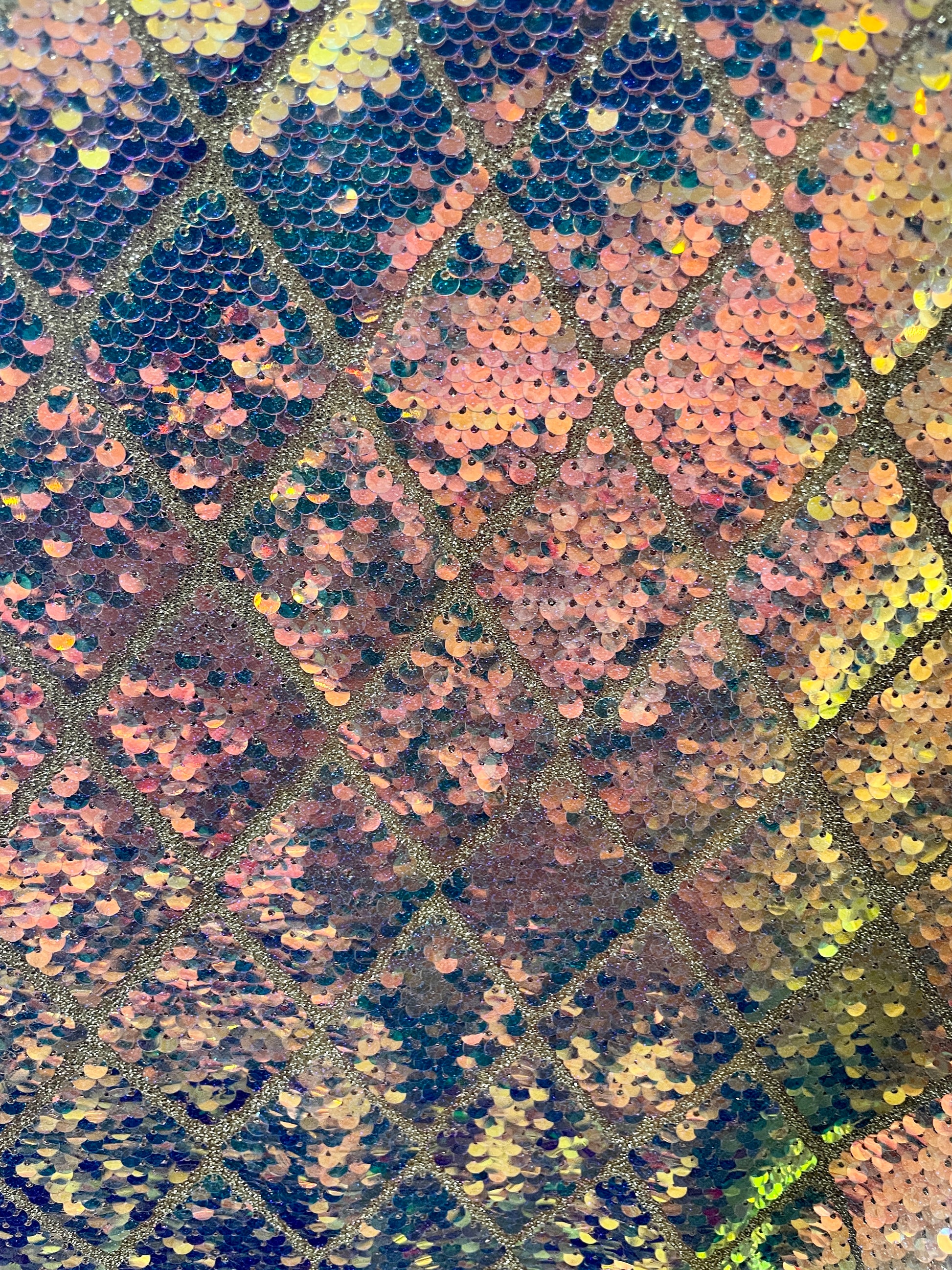 Laser Sequin Fabric on Sale for Evening Dress--Diamond Patterns - Natasha Fabric