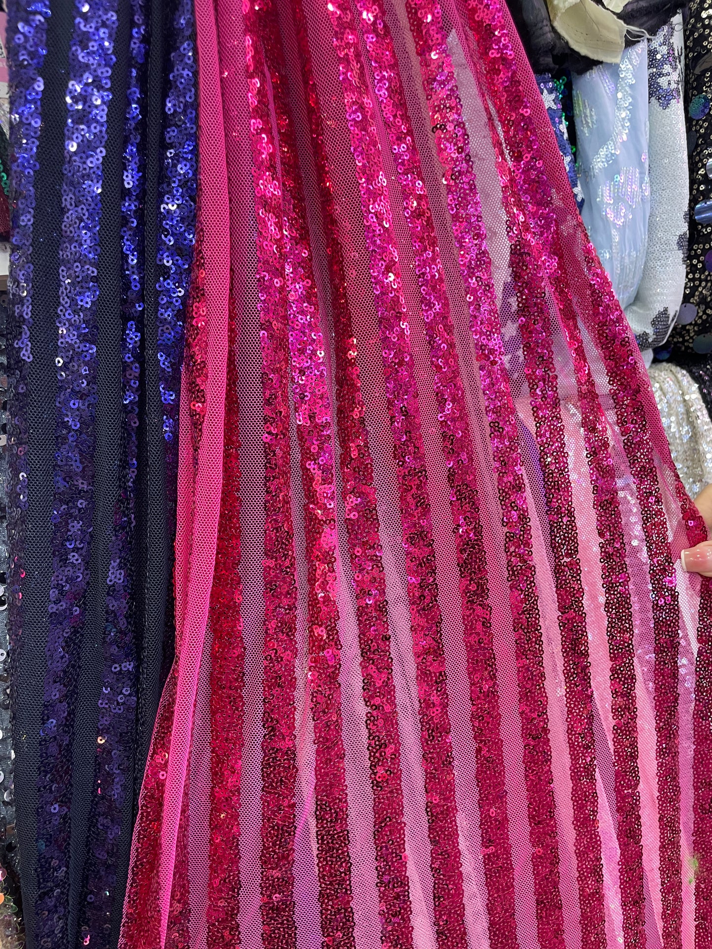 Nice Design China Wholesale Sequins Fabric on Sale--Stripes - Natasha Fabric