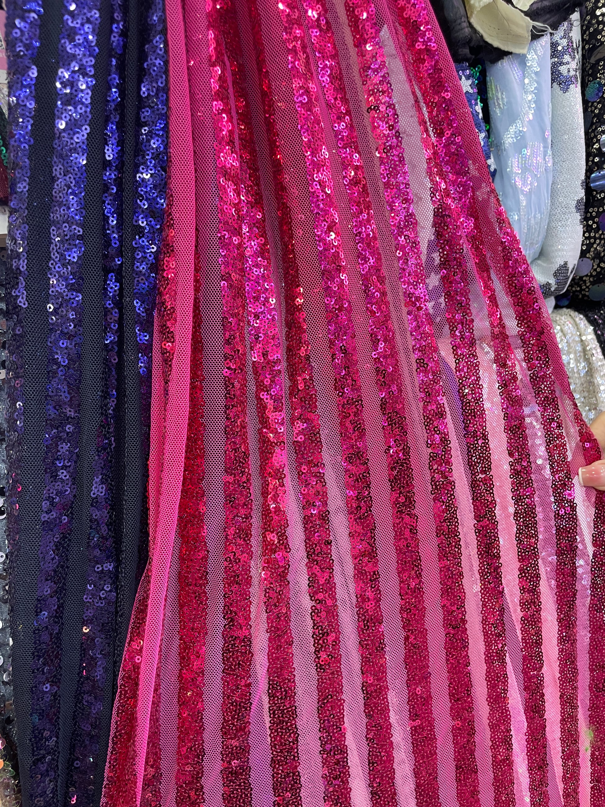 Nice Design China Wholesale Sequins Fabric on Sale--Stripes - Natasha Fabric