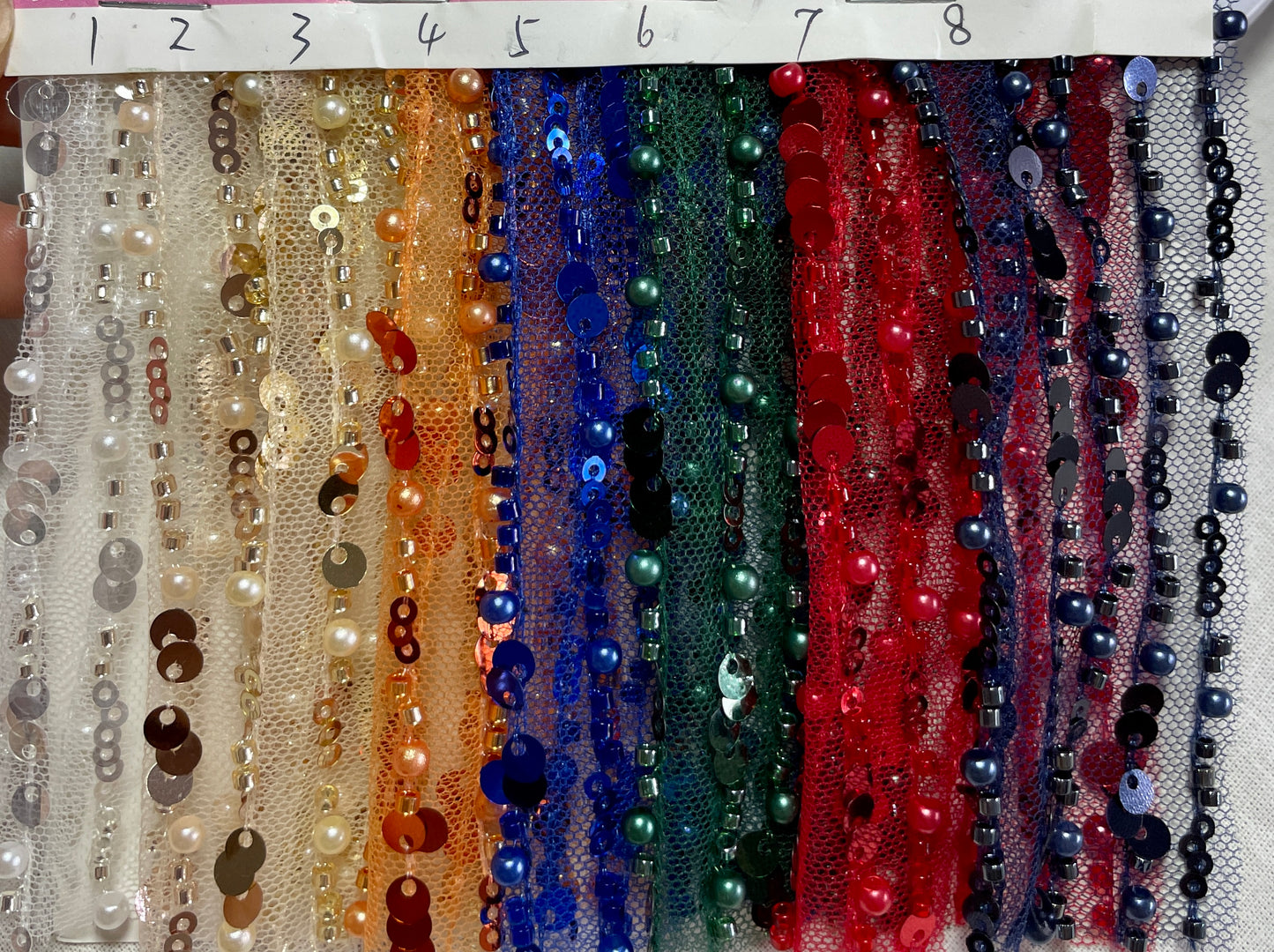 Wholesale Sequins Fabric on Sale---With Small Beads & Pearls - Natasha Fabric