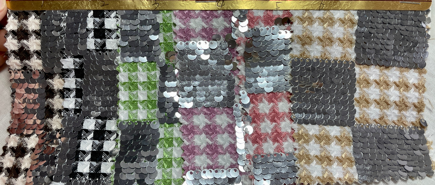 China Wholesale Sequins Fabric on Sale---Plaid Design - Natasha Fabric
