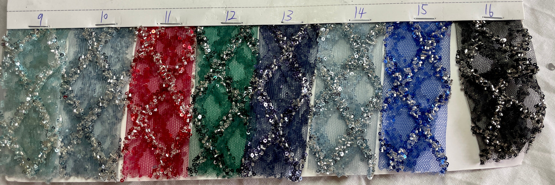 Small Sequin& Small Beads Fabric on Sale for Evening Dress--Diamond Pattern - Natasha Fabric