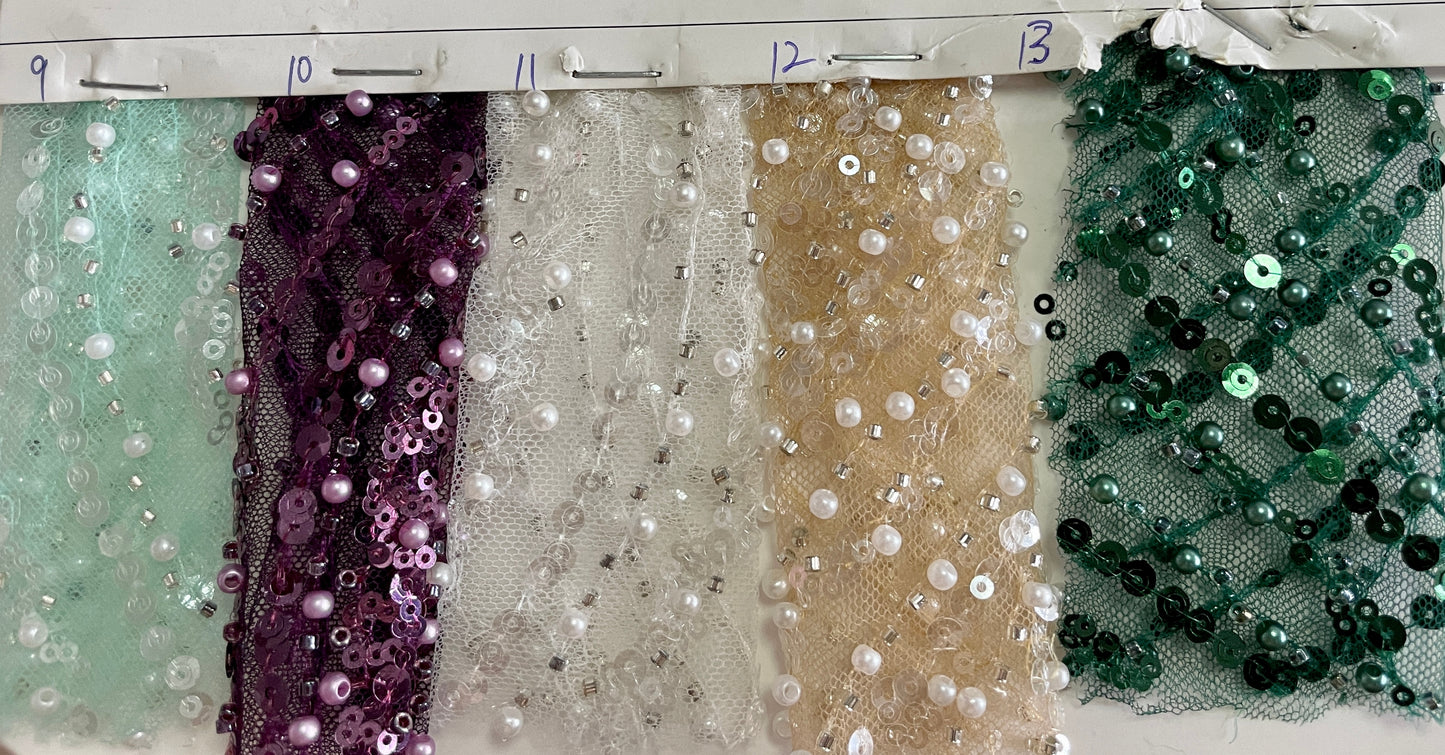Sequins & Pearls Fabric on Sale for Wedding Dress - Natasha Fabric