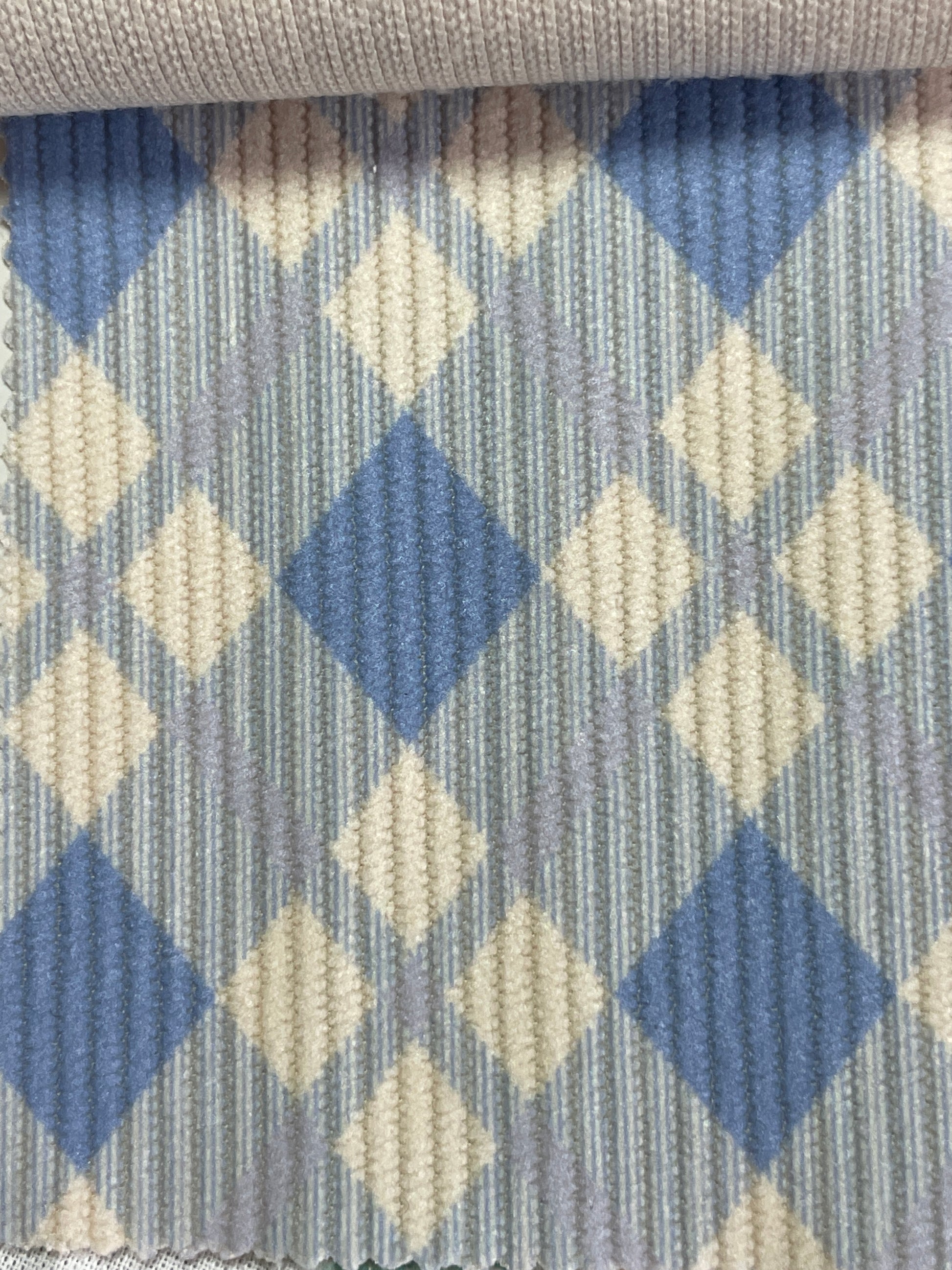 100% Polyester Woven Corduroy Fabric--Diamond Print - Natasha Fabric