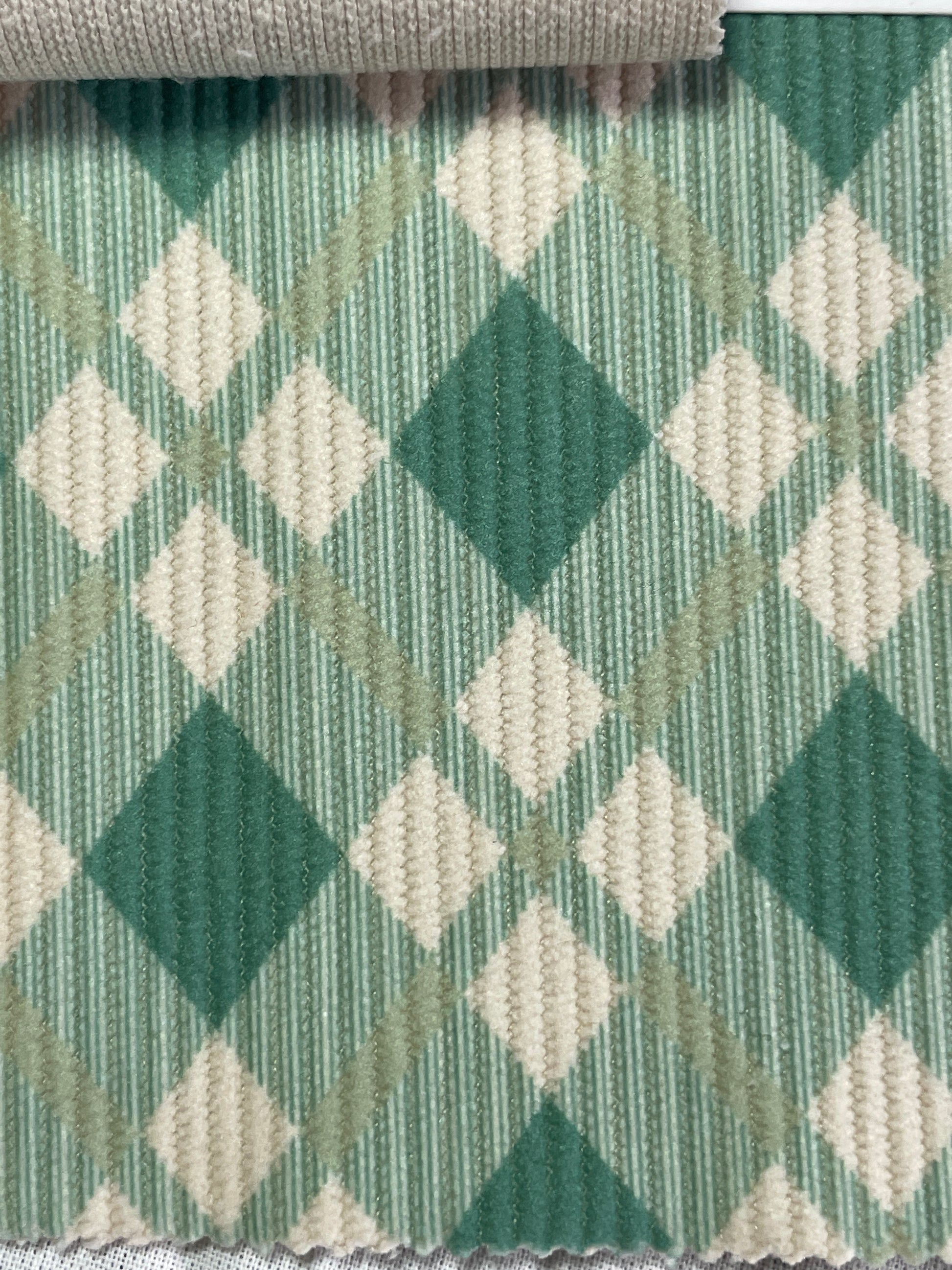 100% Polyester Woven Corduroy Fabric--Diamond Print - Natasha Fabric
