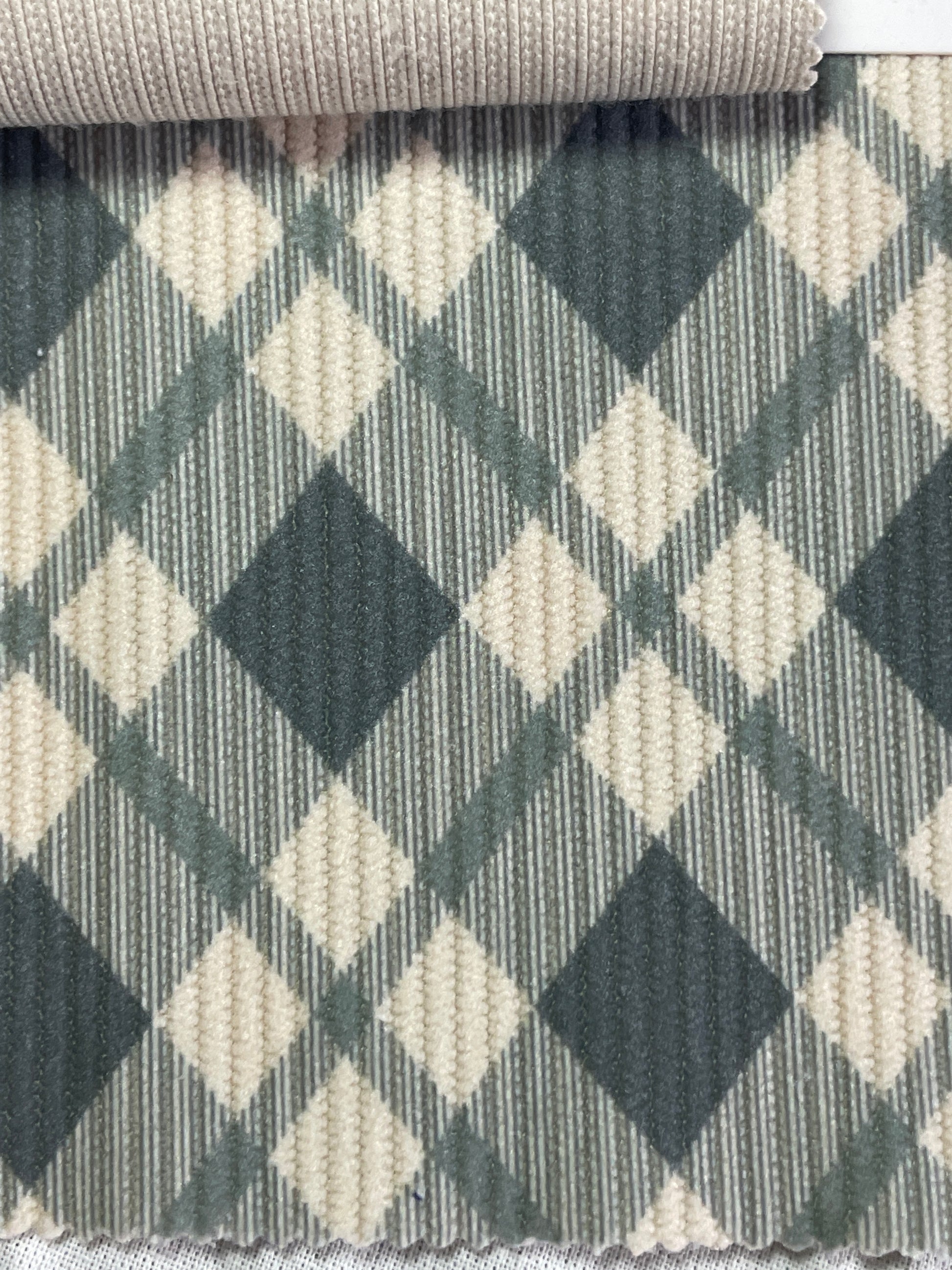 100% Polyester Woven Corduroy Fabric--Diamond Print - Natasha Fabric