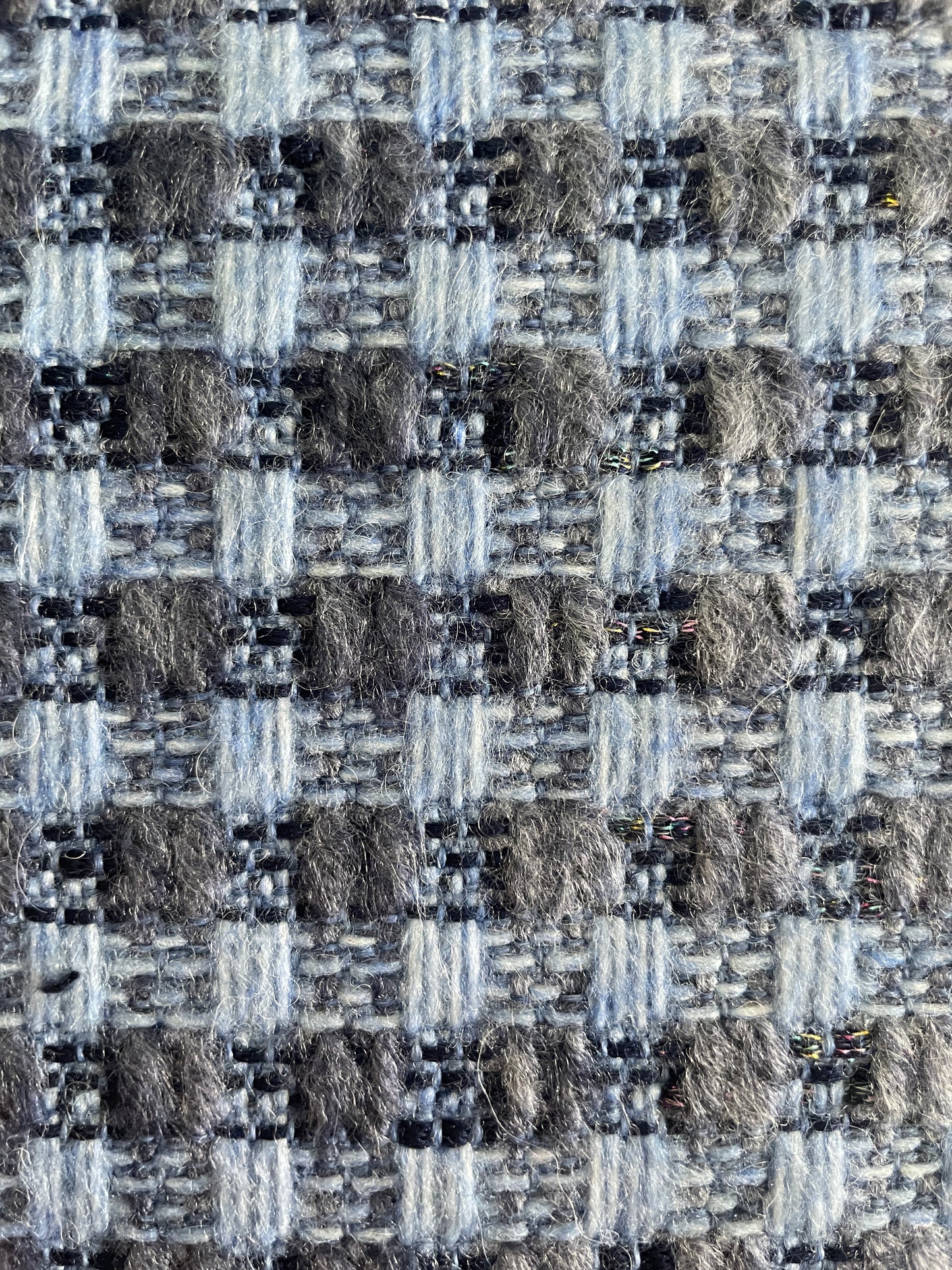 Multi Blue Color Blended Boucle/Tweed--Nice Design - Natasha Fabric