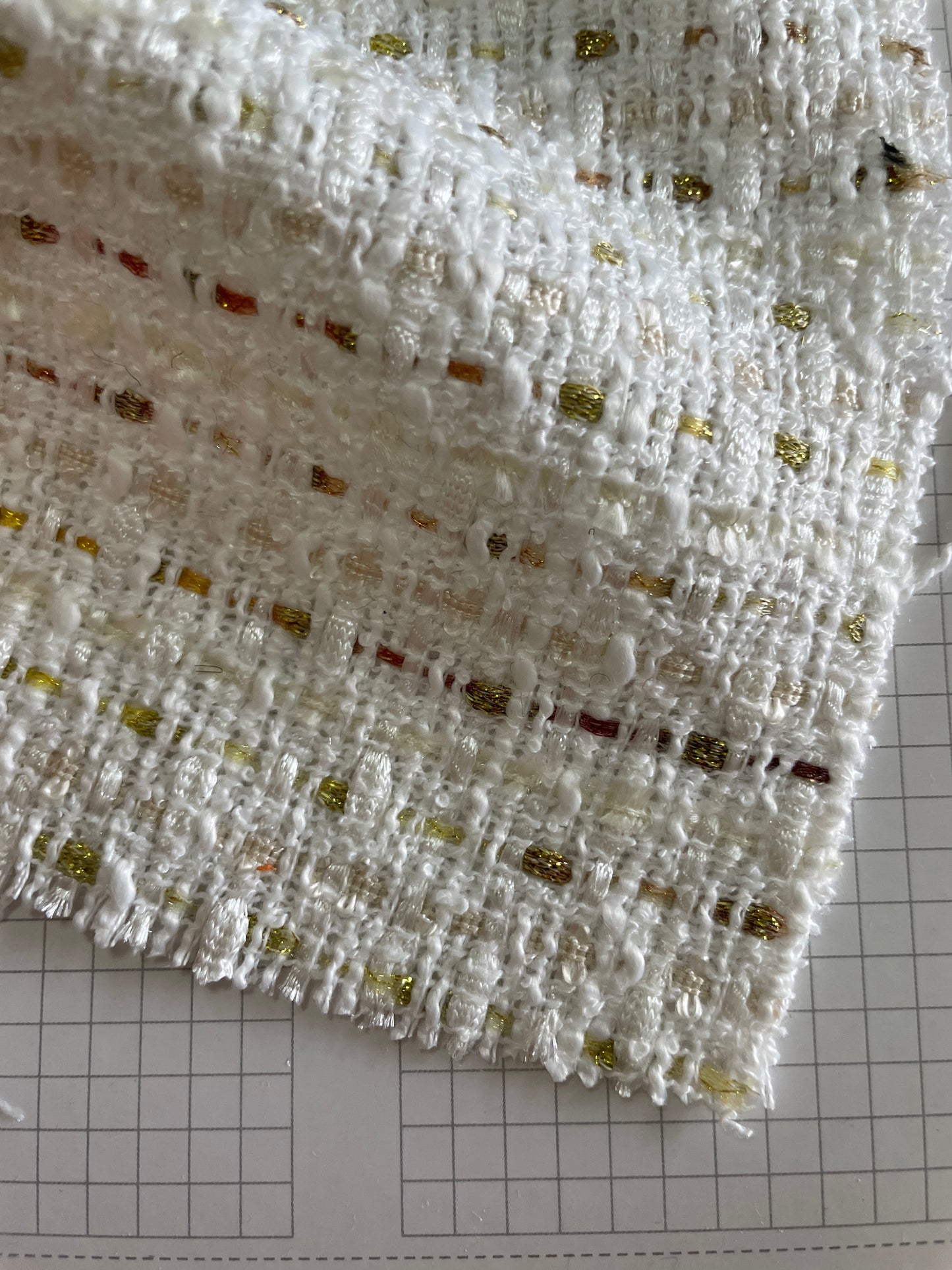 White Color Boucle/Tweed--2023 New Design - Natasha Fabric