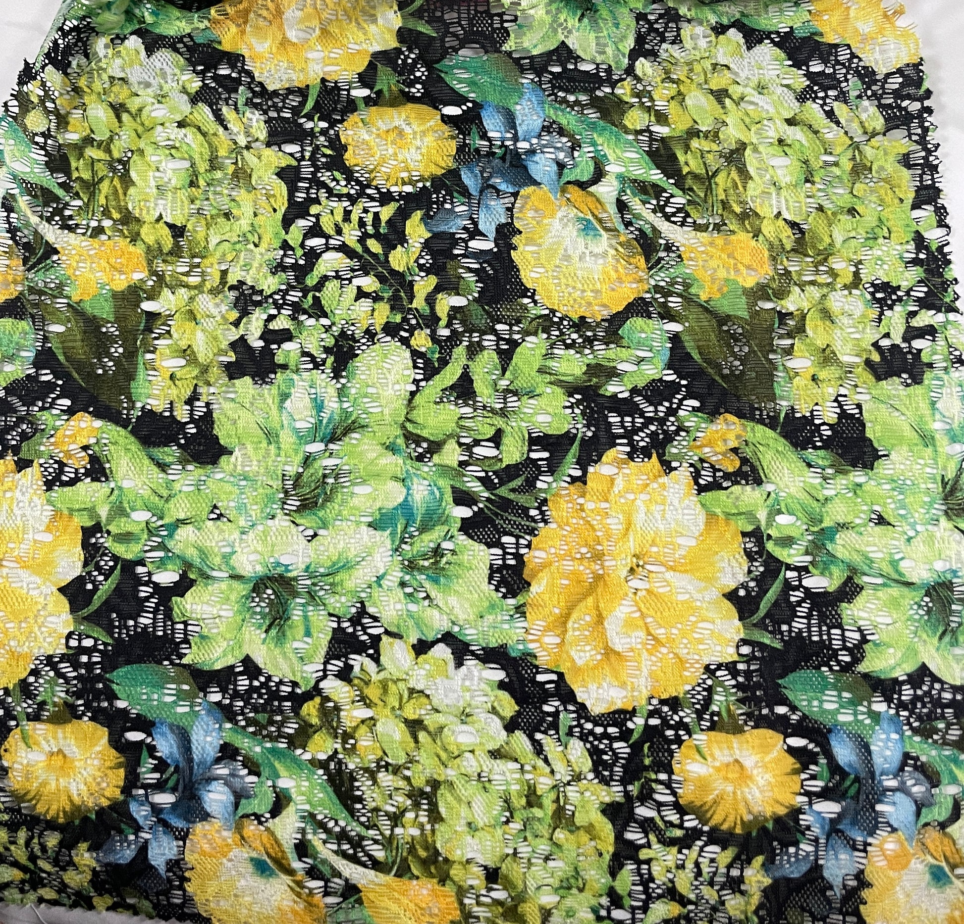 100% Polyester Lace Fabric---Floral Print Lace - Natasha Fabric