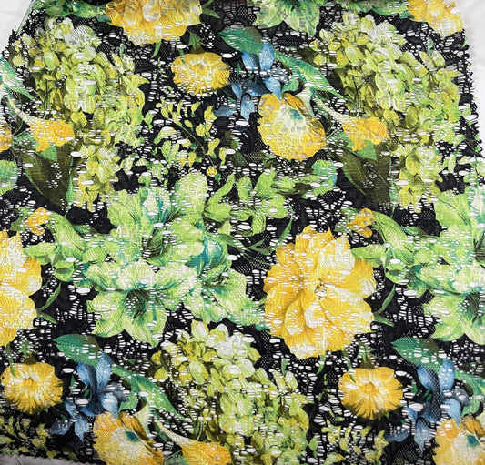 100% Polyester Lace Fabric---Floral Print Lace - Natasha Fabric