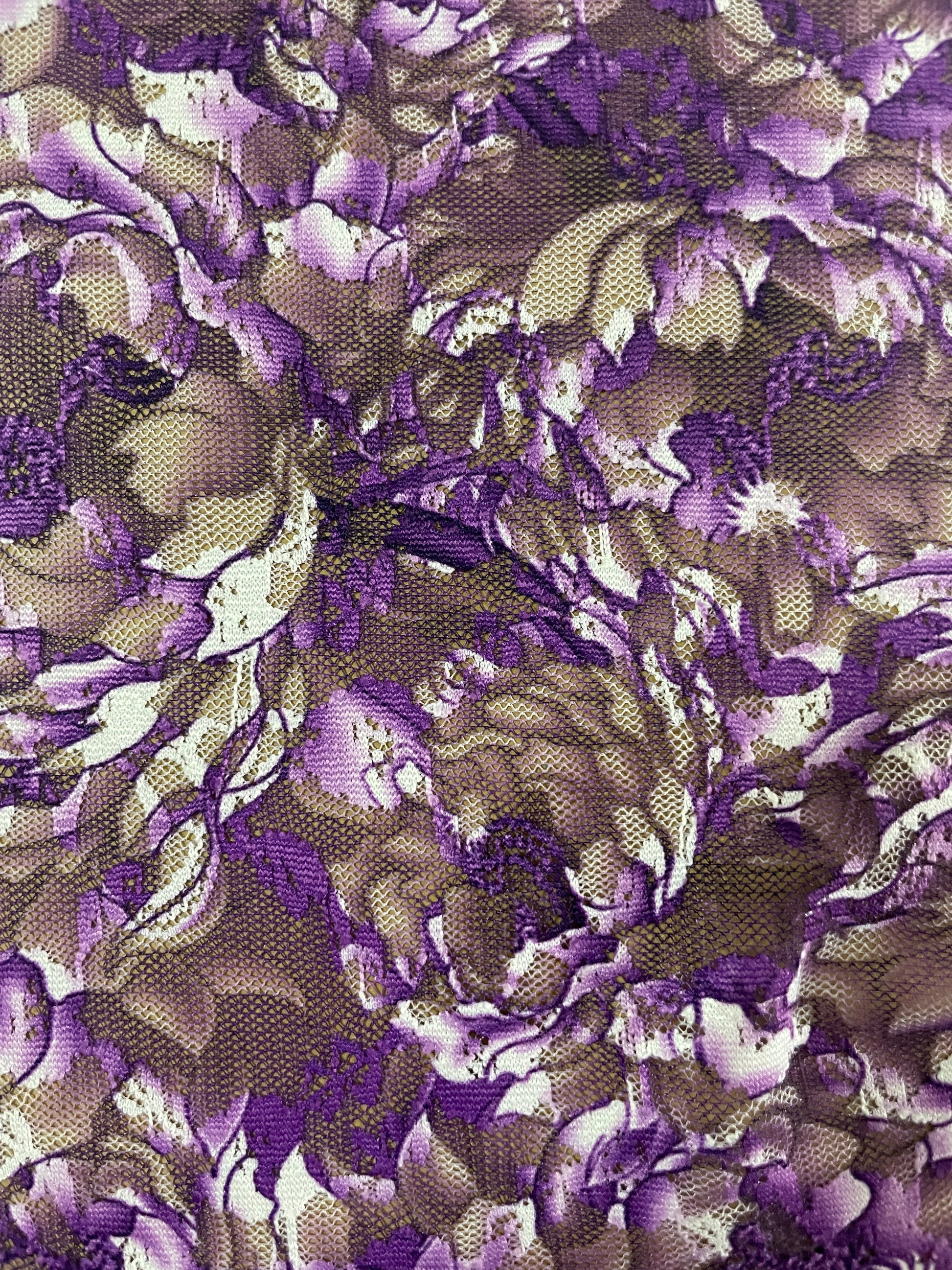 100% Polyester Lace Fabric---Floral Print Lace - Natasha Fabric