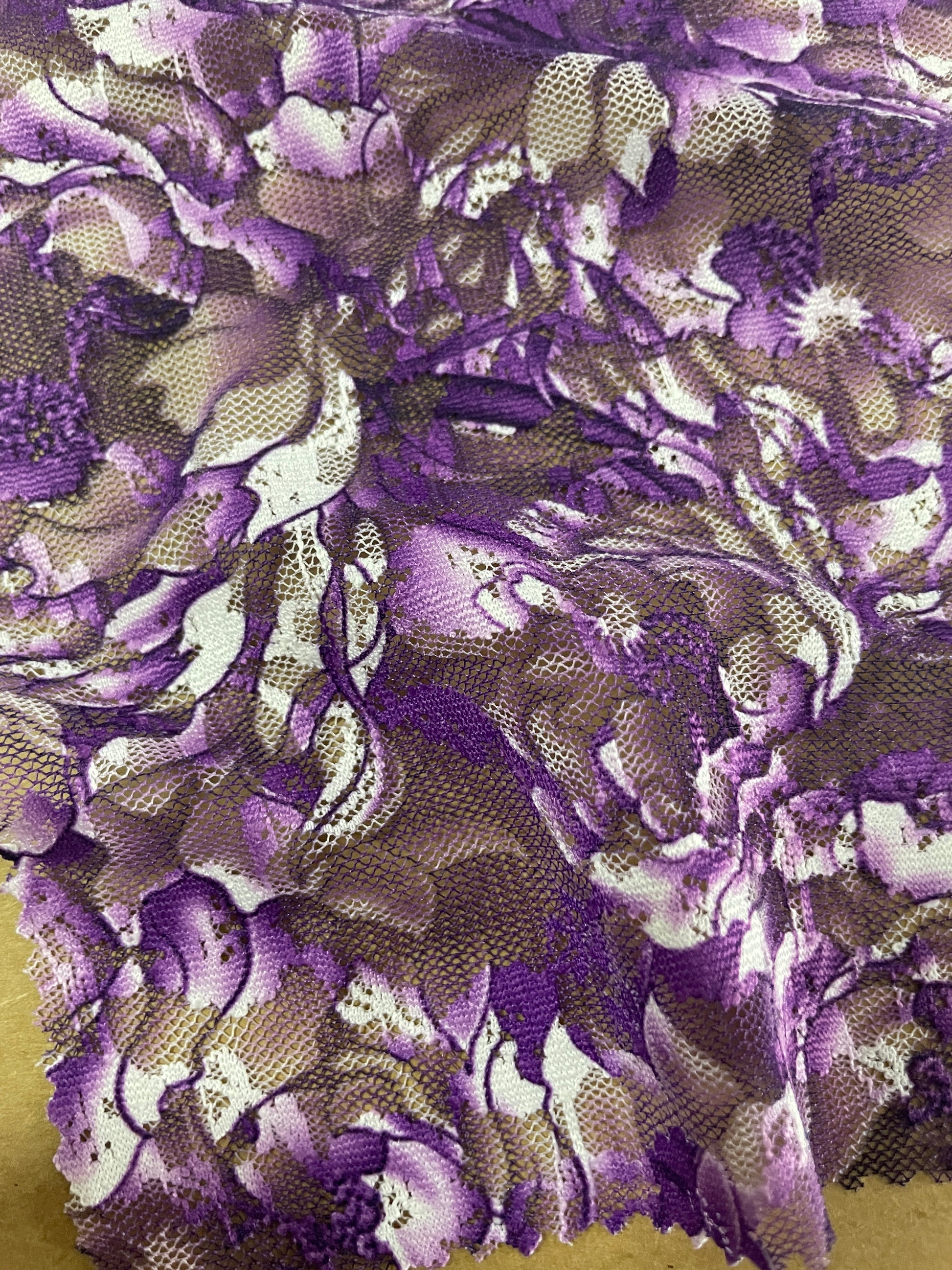 100% Polyester Lace Fabric---Floral Print Lace - Natasha Fabric