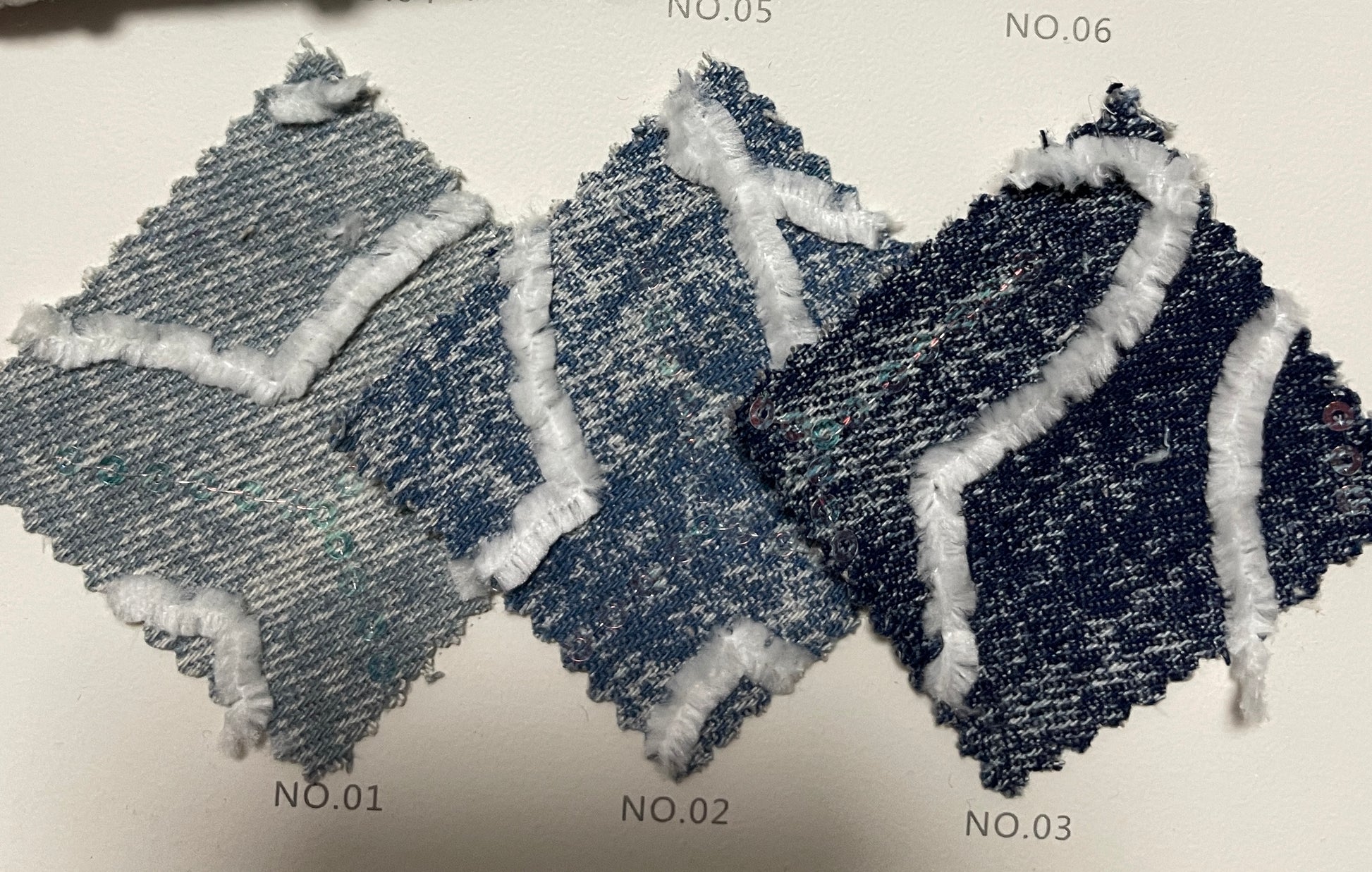 Special Denim with Sequins & Embroidery Fabric on Sale - Natasha Fabric
