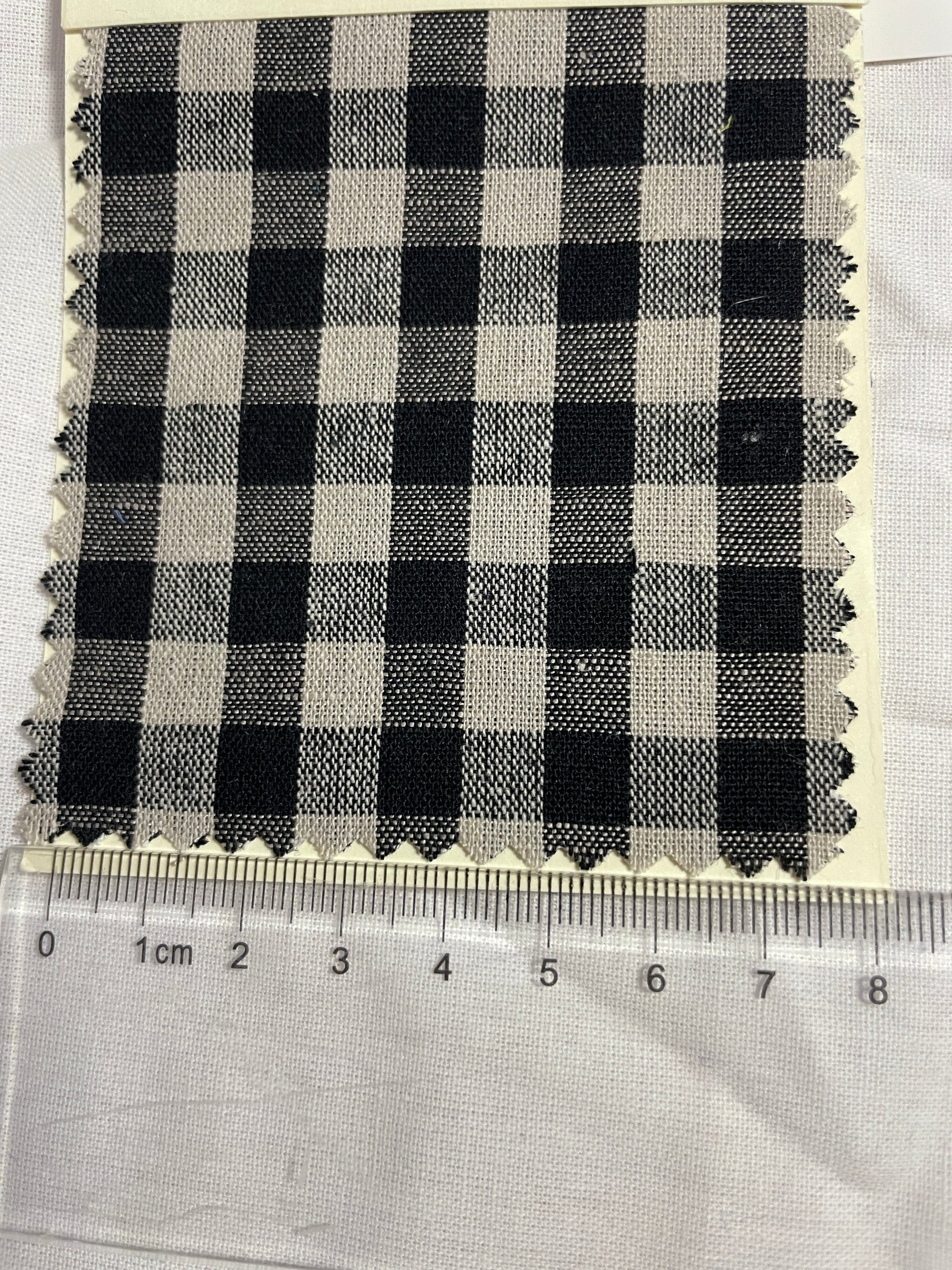 Cotton & Linen Blended Small Check Yarn-Dye Fabric - Natasha Fabric