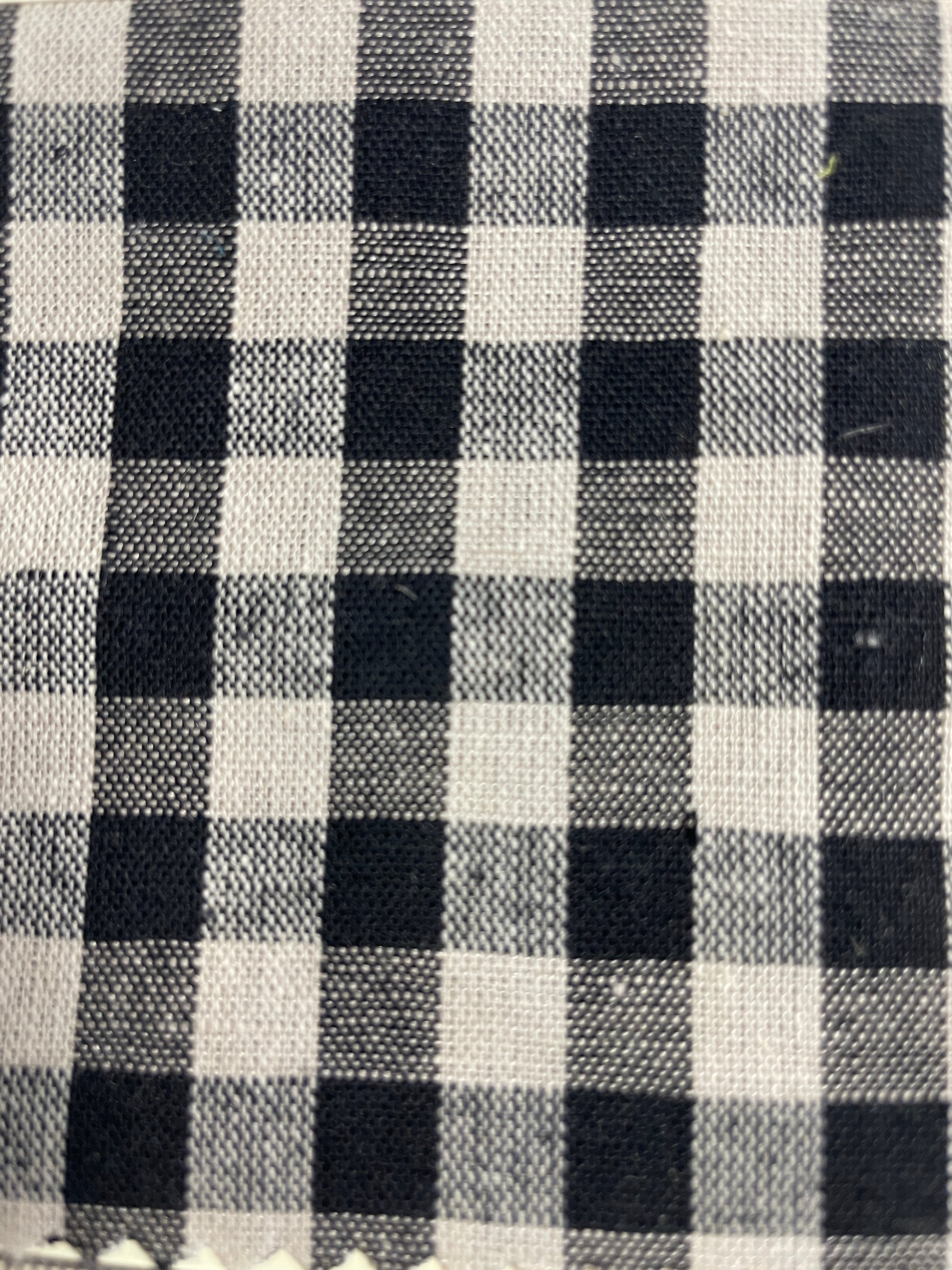 Cotton & Linen Blended Small Check Yarn-Dye Fabric - Natasha Fabric