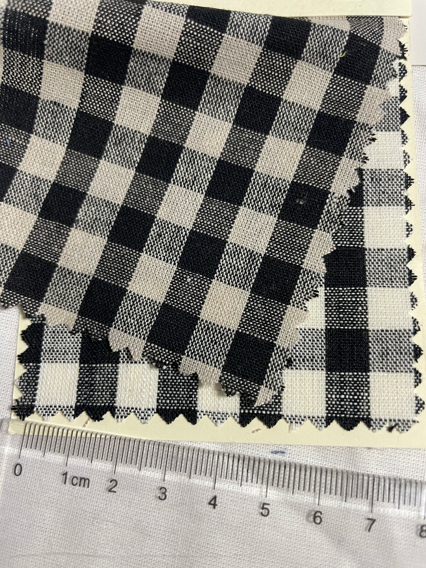 Cotton & Linen Blended Small Check Yarn-Dye Fabric - Natasha Fabric