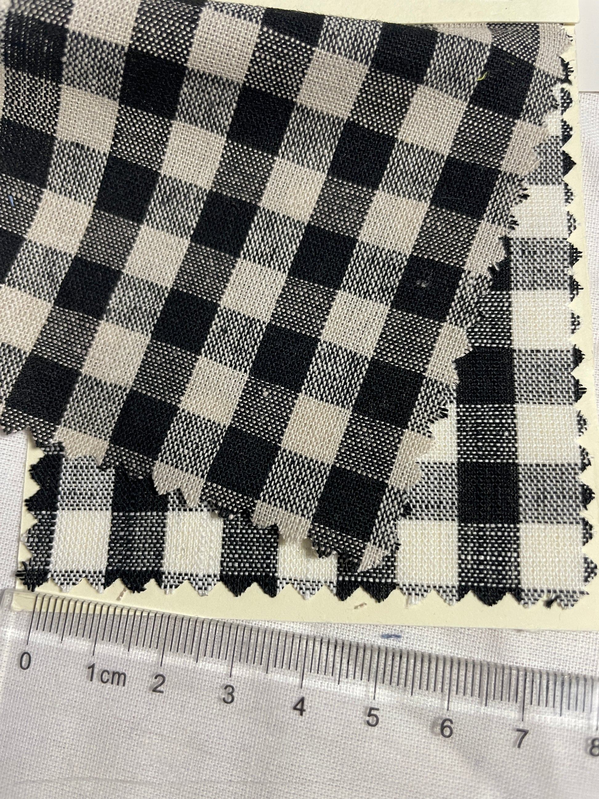 Cotton & Linen Blended Small Check Yarn-Dye Fabric - Natasha Fabric