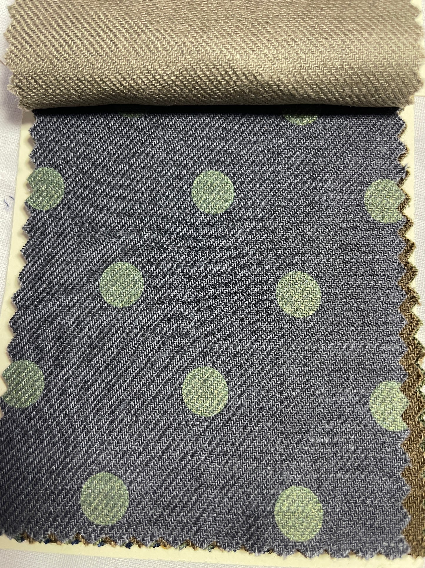 Slightly Stretchy Linen Viscose Blended Dots Pattern Fabric on Sale - Natasha Fabric