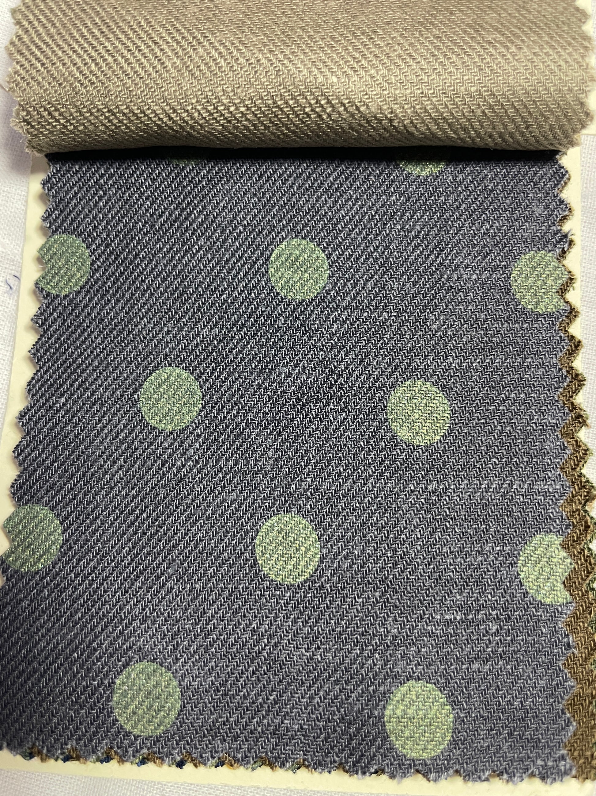 Slightly Stretchy Linen Viscose Blended Dots Pattern Fabric on Sale - Natasha Fabric