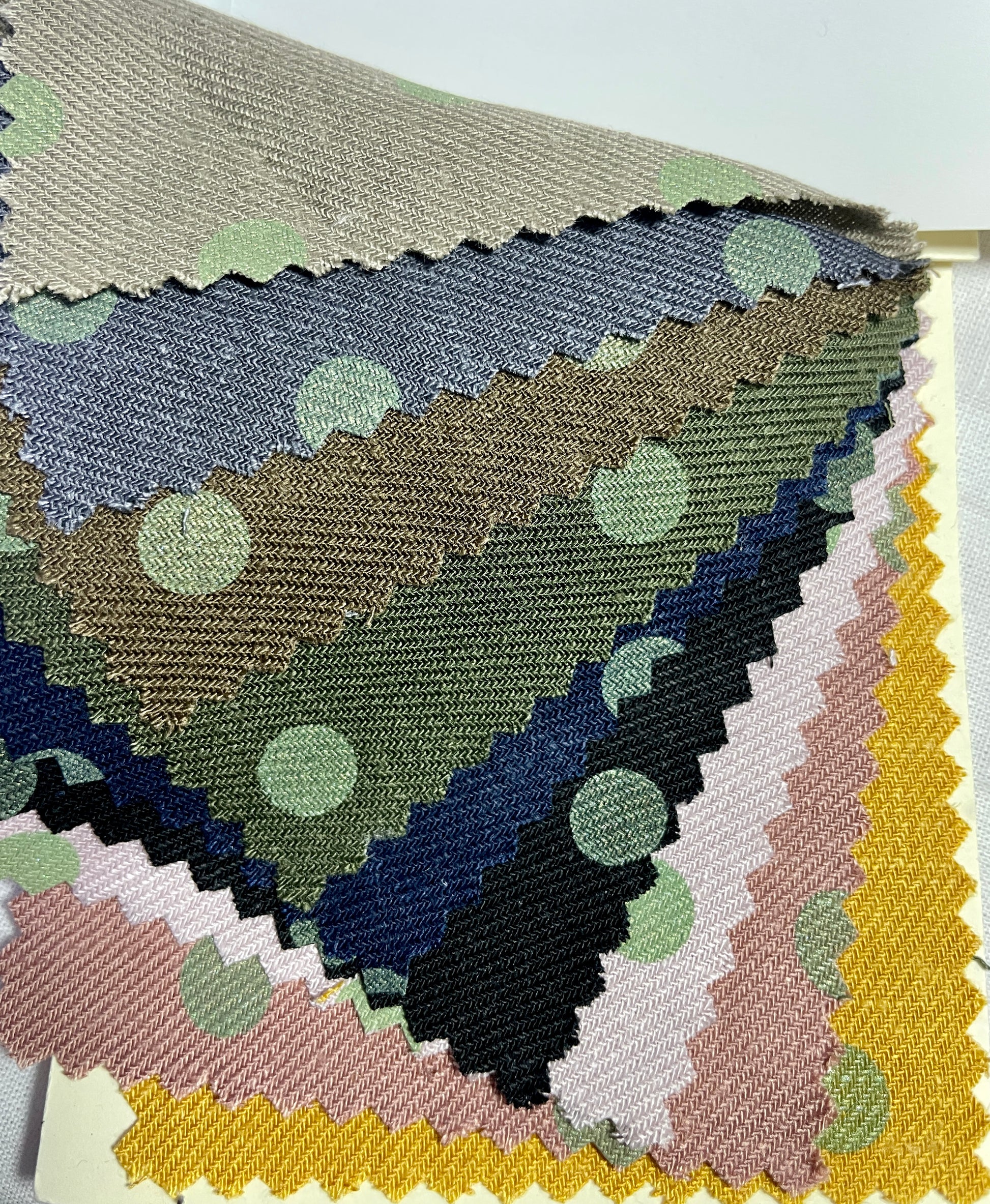 Slightly Stretchy Linen Viscose Blended Dots Pattern Fabric on Sale - Natasha Fabric