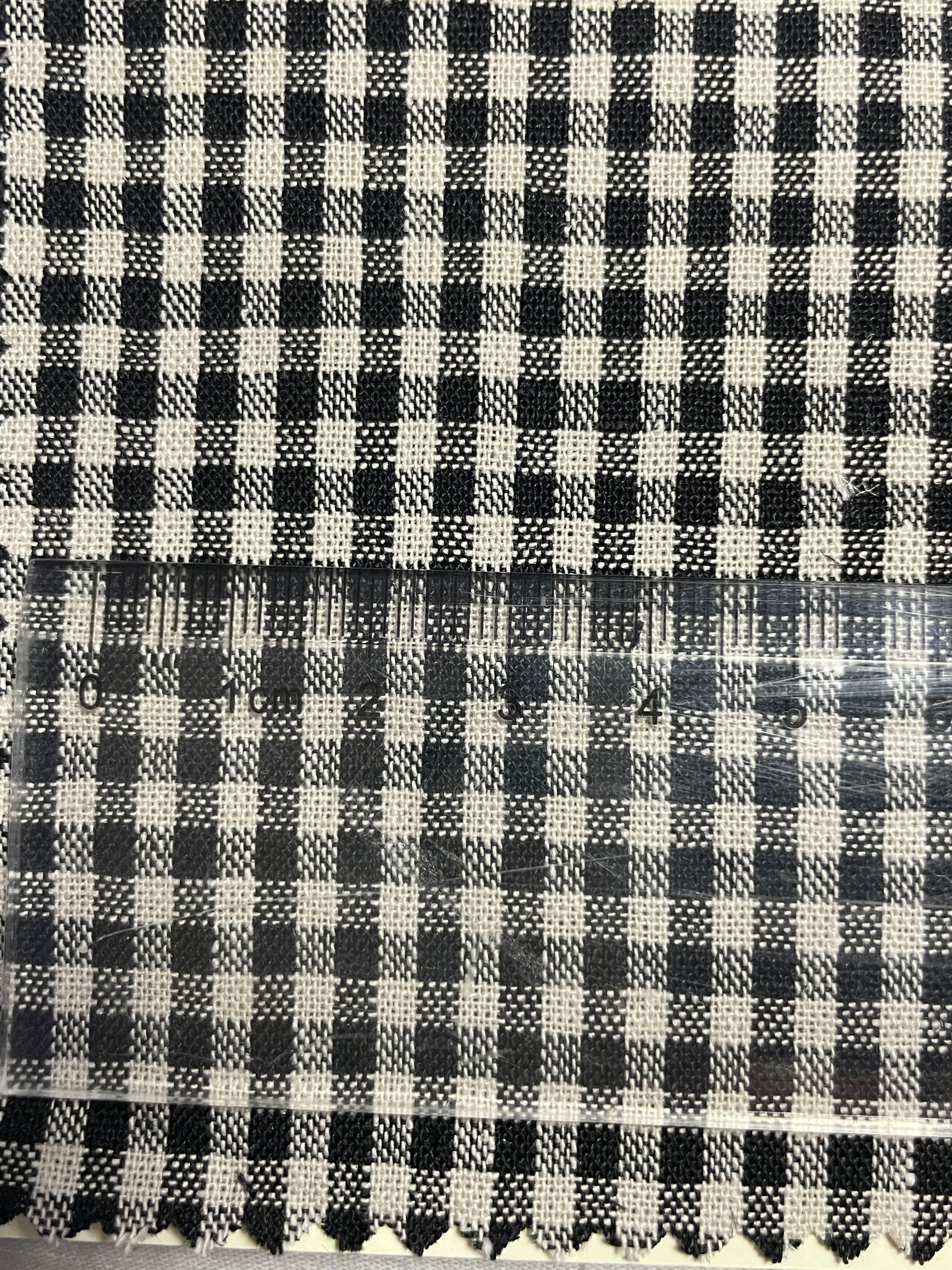 Cotton & Linen Blended Yarn-Dye Small Check Fabric - Natasha Fabric