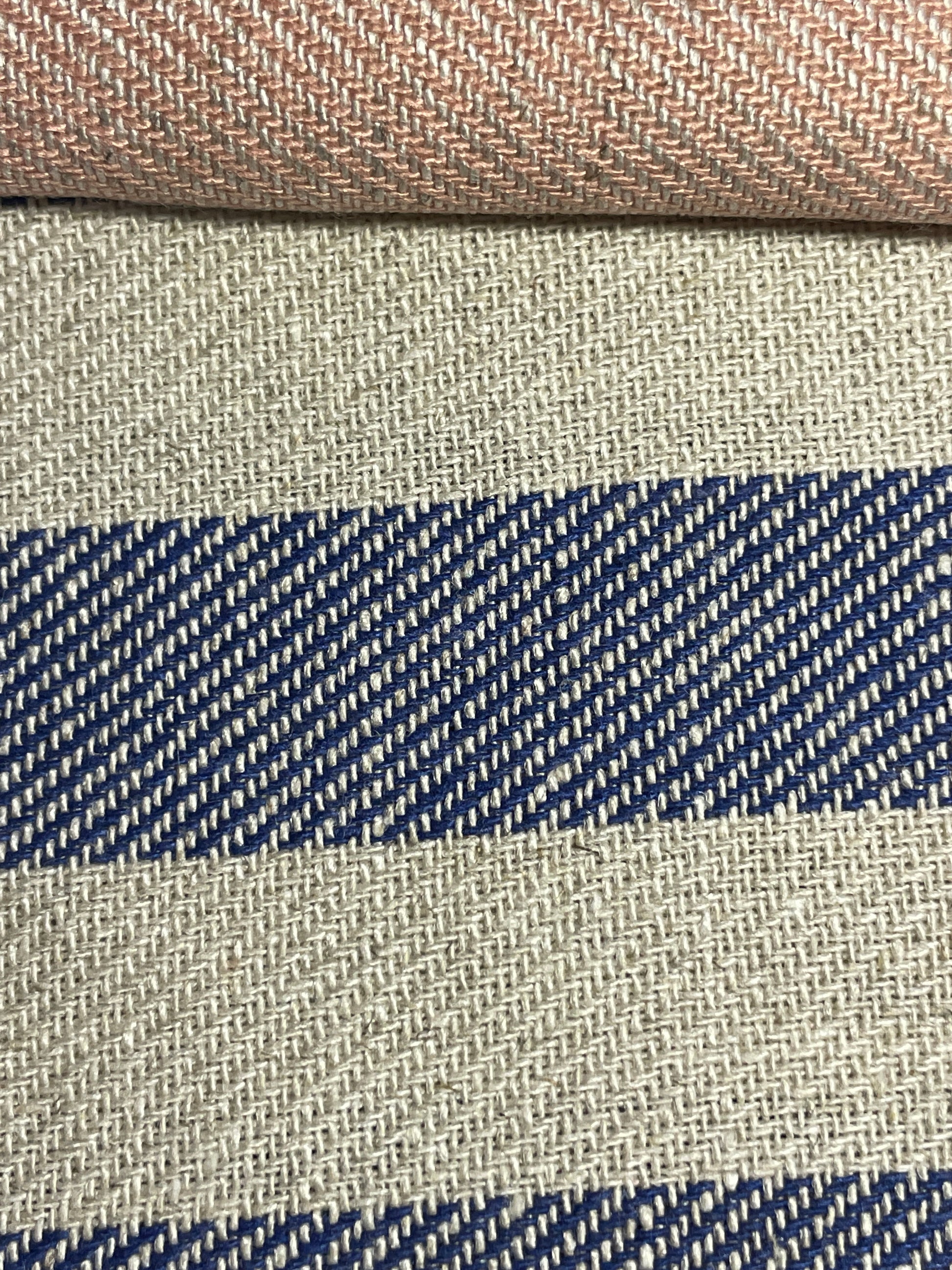 Big Stripe Yarn-Dyed Linen Fabric in Stock - Natasha Fabric