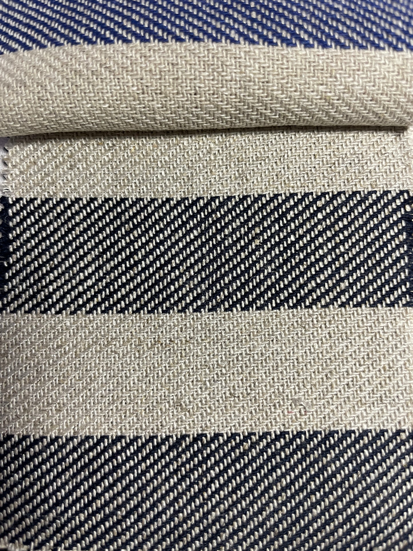 Big Stripe Yarn-Dyed Linen Fabric in Stock - Natasha Fabric