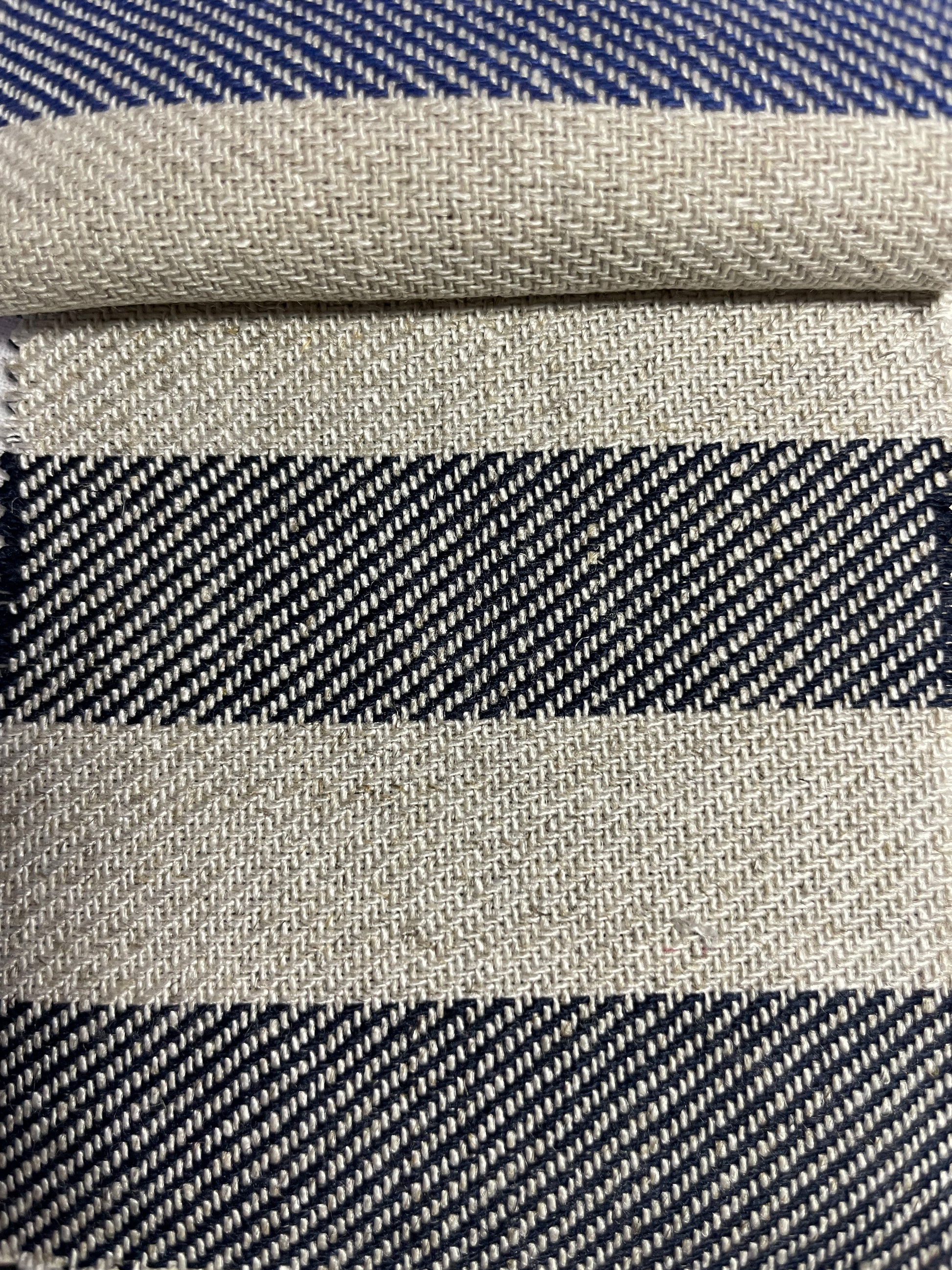 Big Stripe Yarn-Dyed Linen Fabric in Stock - Natasha Fabric