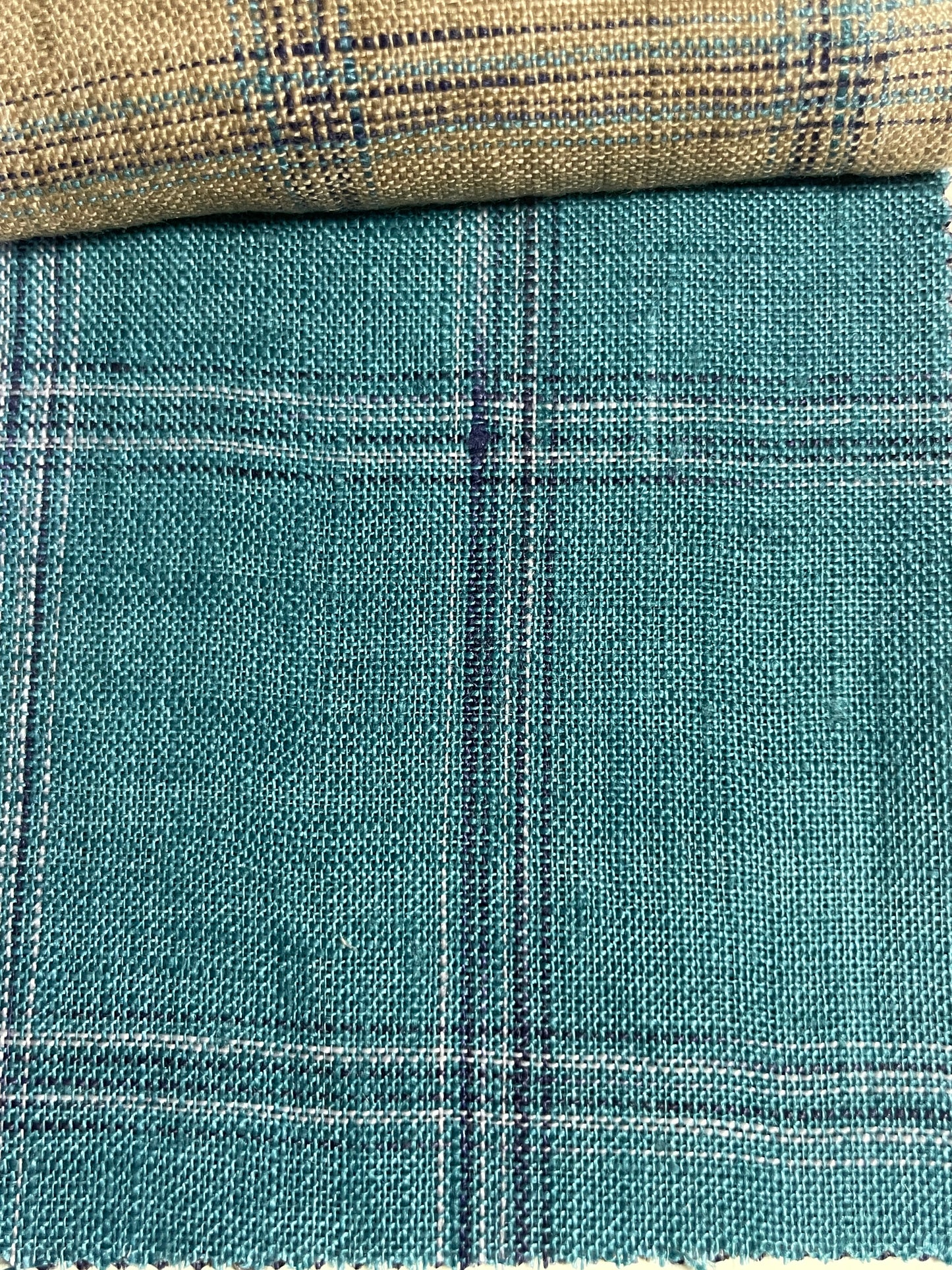 Linen Yarn Dyed Check Fabric On Sale - Natasha Fabric