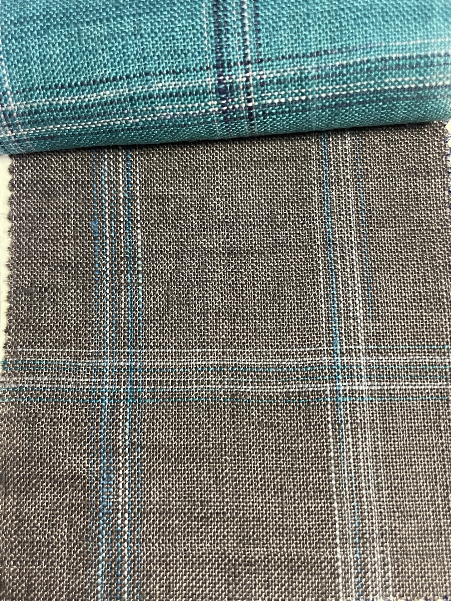 Linen Yarn Dyed Check Fabric On Sale - Natasha Fabric