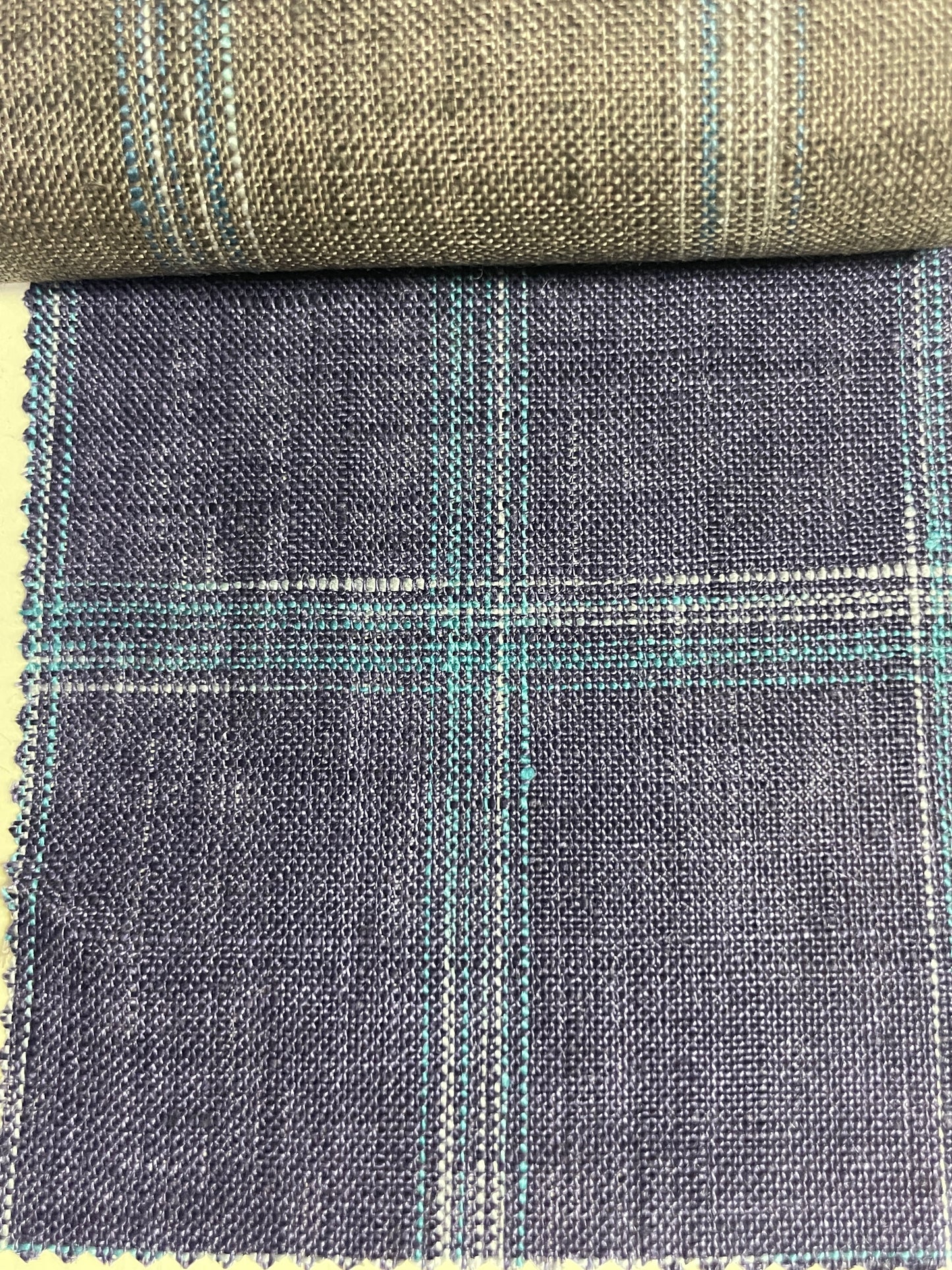 Linen Yarn Dyed Check Fabric On Sale - Natasha Fabric