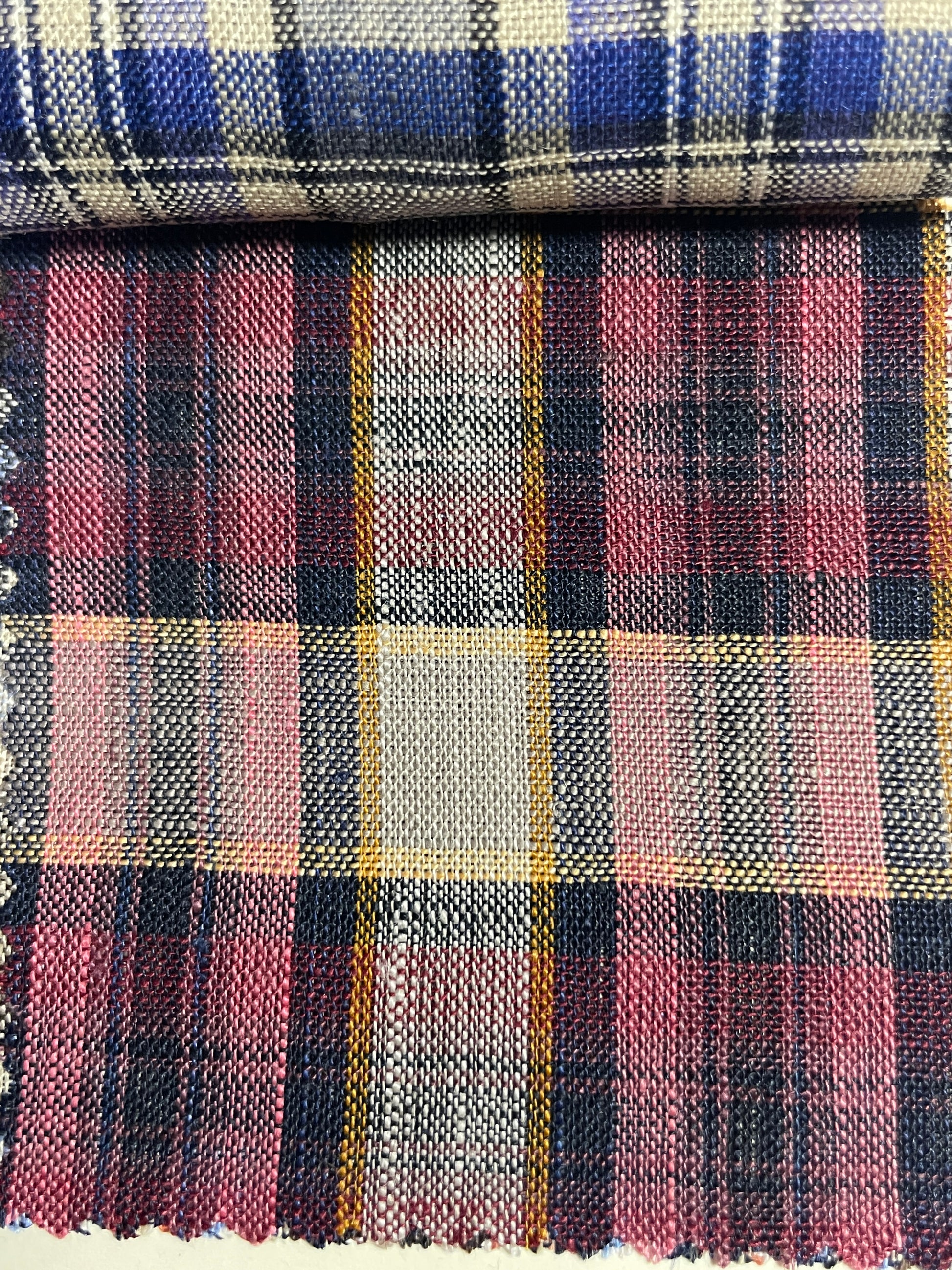 100% Linen Yarn Dyed Plaid Fabric For Dress - Natasha Fabric