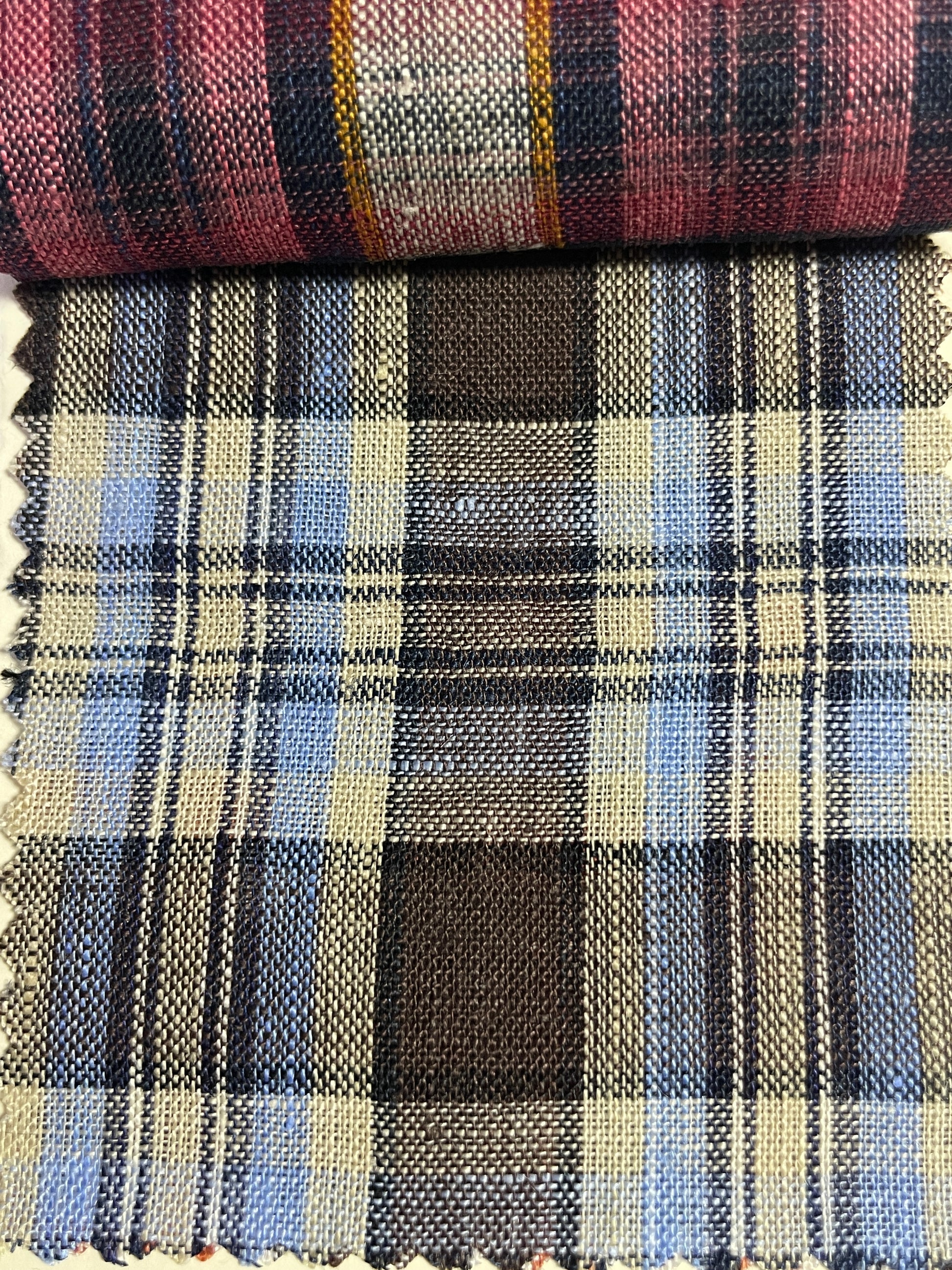 100% Linen Yarn Dyed Plaid Fabric For Dress - Natasha Fabric